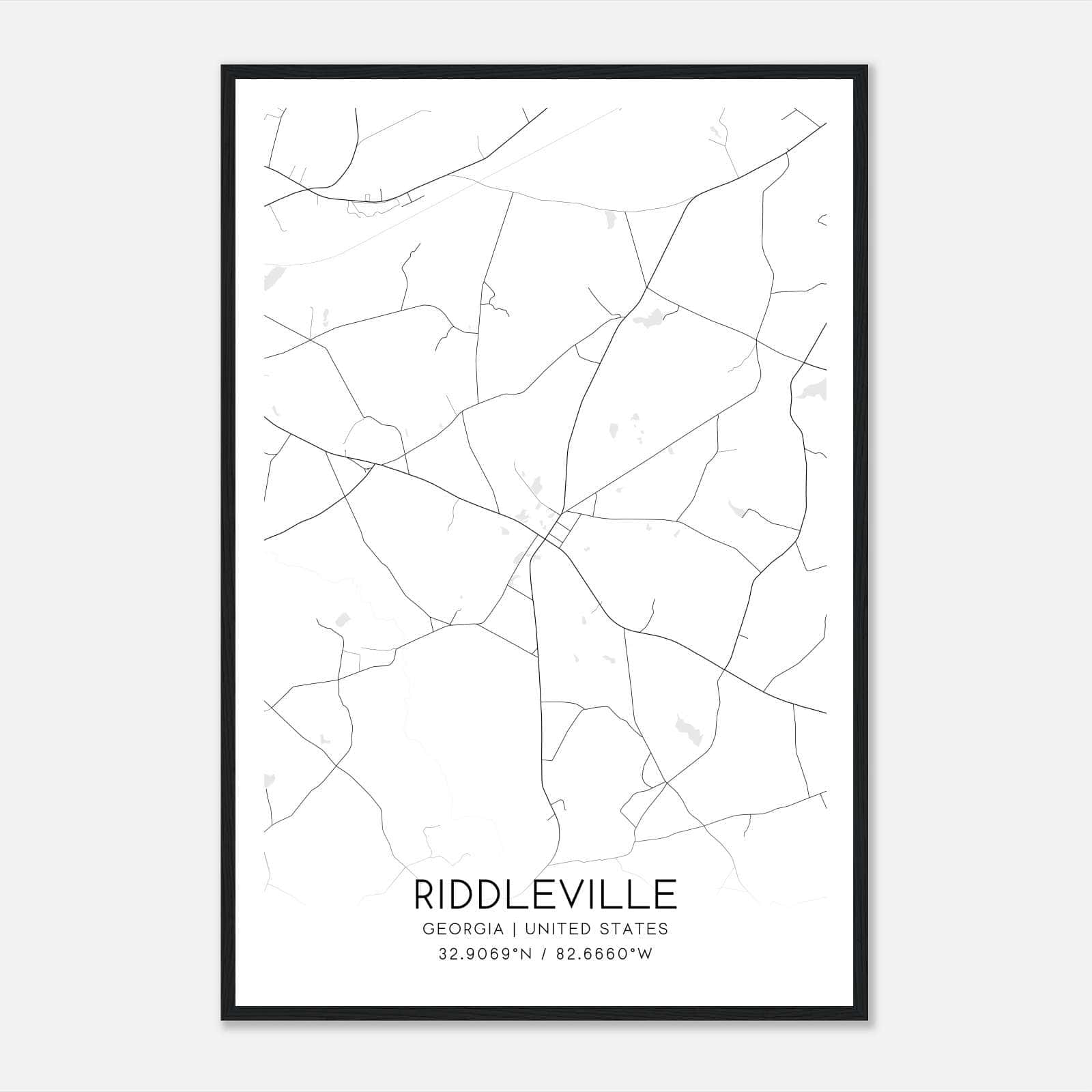 Riddleville Georgia Map Poster, Modern Home Decor Wall Art Print Riddleville Georgia Map Poster, Modern Home Decor Wall Art Print
