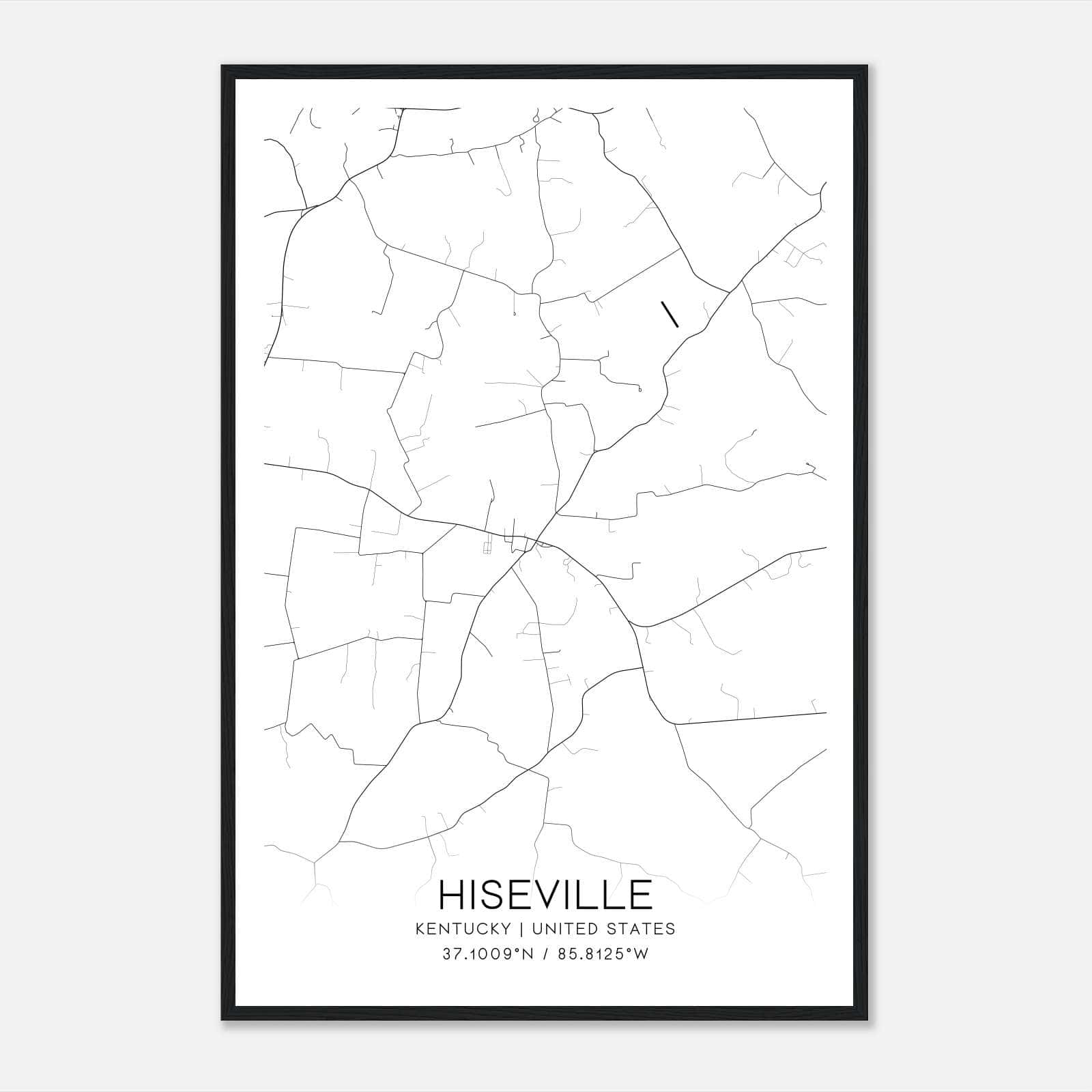 Hiseville Kentucky Map Poster, Modern Home Decor Wall Art Print Hiseville Kentucky Map Poster, Modern Home Decor Wall Art Print
