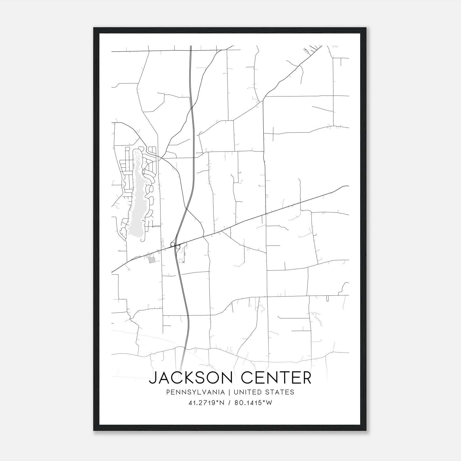 Jackson Center Pennsylvania Map Poster, Modern Home Decor Wall Art Print Jackson Center Pennsylvania Map Poster, Modern Home Decor Wall Art Print