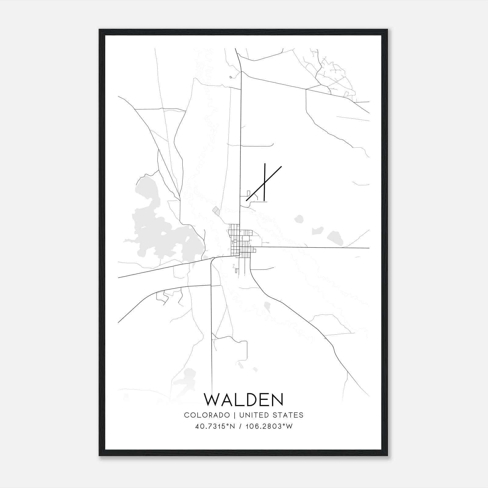 Walden Colorado Map Poster, Modern Home Decor Wall Art Print Walden Colorado Map Poster, Modern Home Decor Wall Art Print