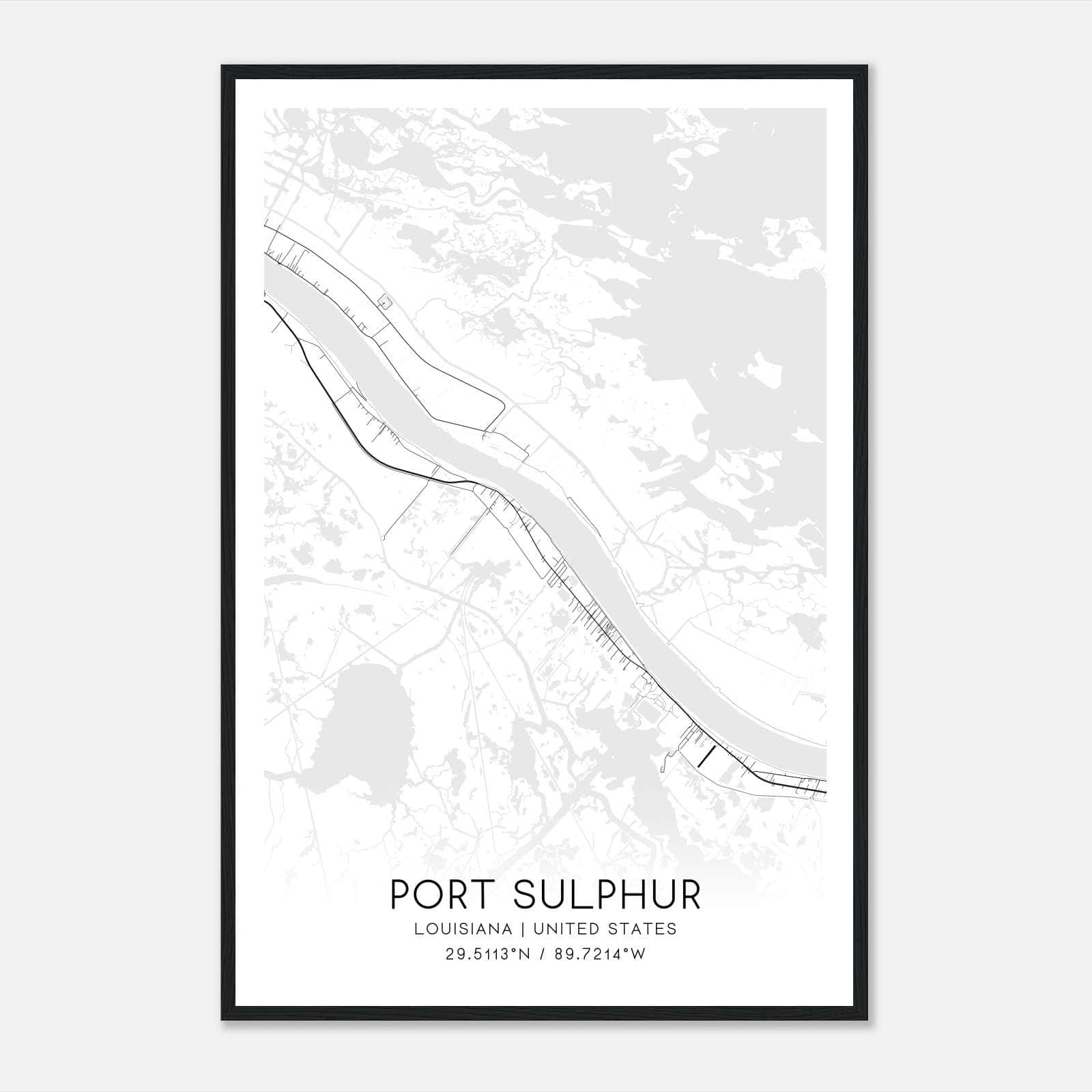 Port Sulphur Louisiana Map Poster, Modern Home Decor Wall Art Print Port Sulphur Louisiana Map Poster, Modern Home Decor Wall Art Print