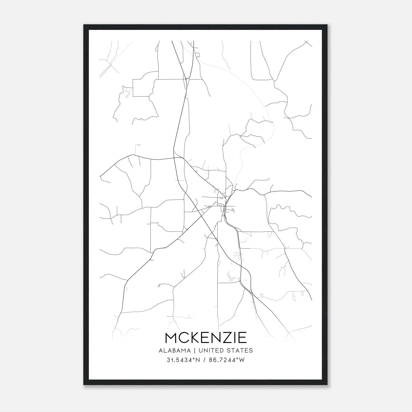 Mckenzie Alabama Map Poster, Modern Home Decor Wall Art Print Mckenzie Alabama Map Poster, Modern Home Decor Wall Art Print