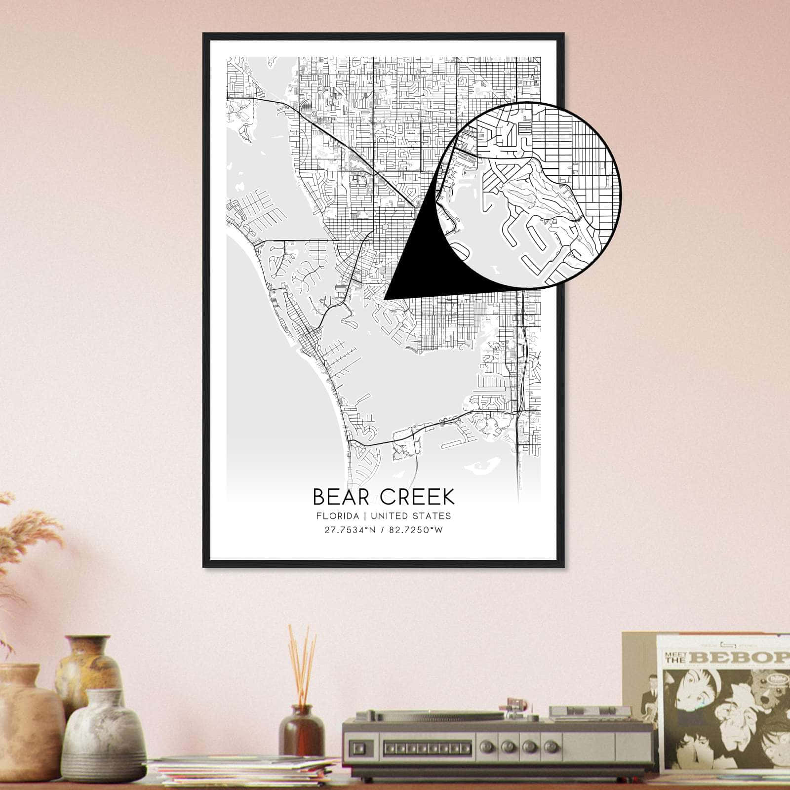 Deerfield Kansas Map Poster, Modern Home Decor Wall Art Print (Copy)