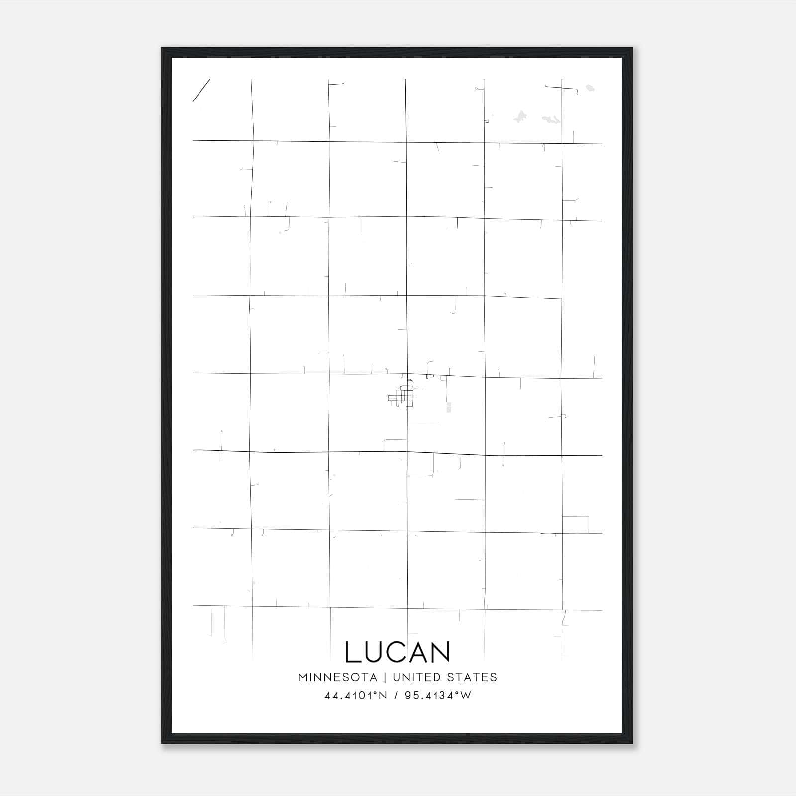 Lucan Minnesota Map Poster, Modern Home Decor Wall Art Print Lucan Minnesota Map Poster, Modern Home Decor Wall Art Print