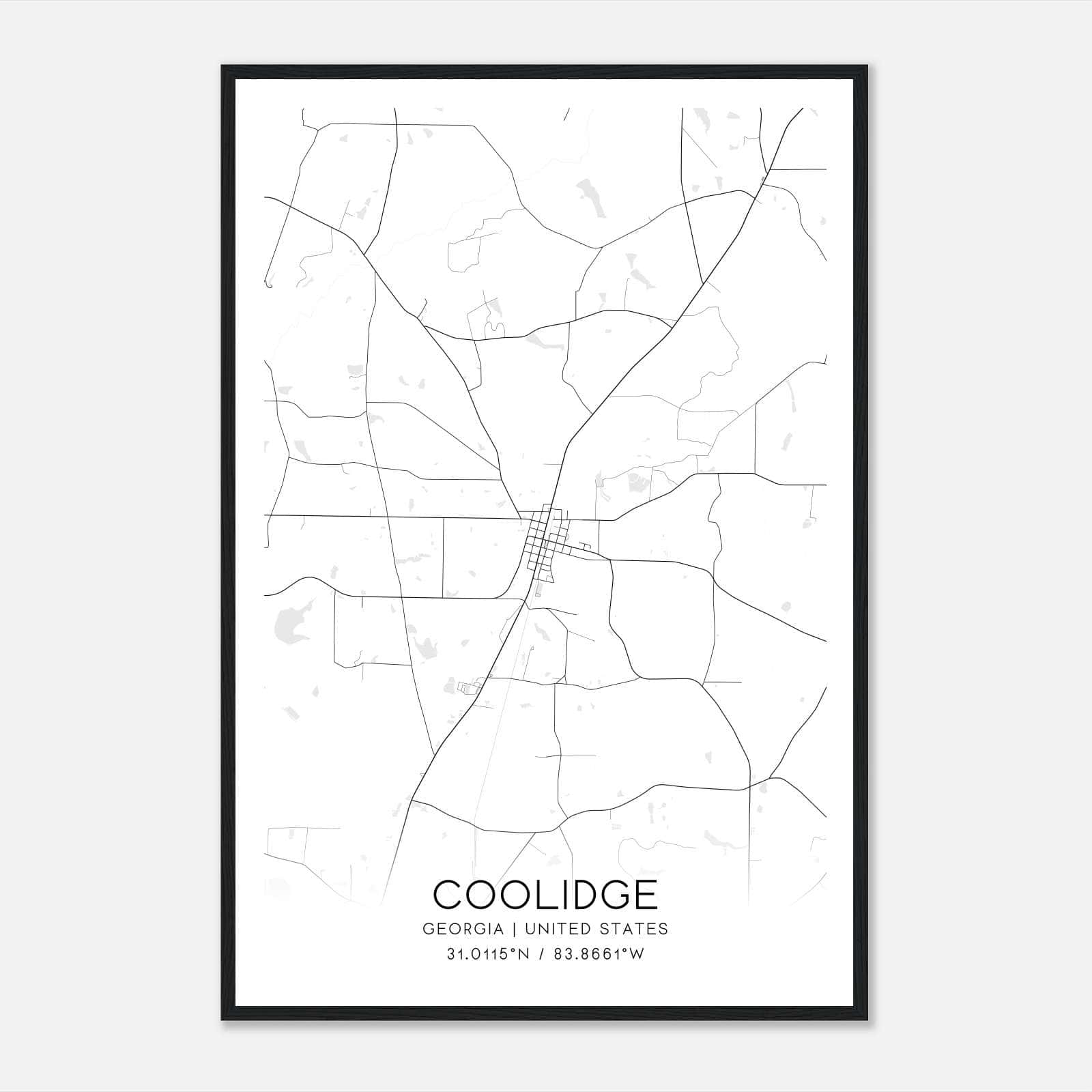 Coolidge Georgia Map Poster, Modern Home Decor Wall Art Print Coolidge Georgia Map Poster, Modern Home Decor Wall Art Print