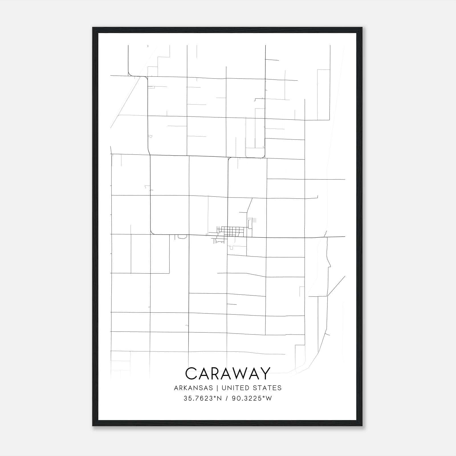 Caraway Arkansas Map Poster, Modern Home Decor Wall Art Print Caraway Arkansas Map Poster, Modern Home Decor Wall Art Print