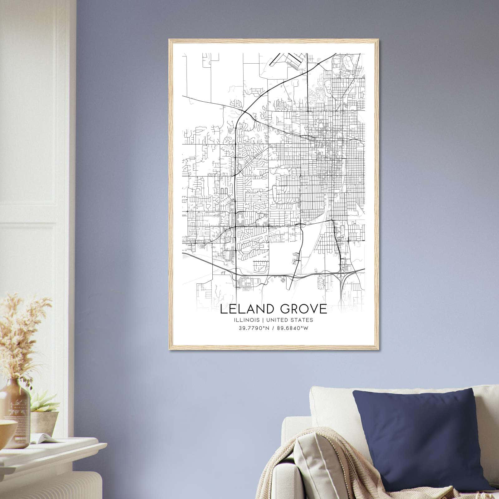 Deerfield Kansas Map Poster, Modern Home Decor Wall Art Print (Copy)