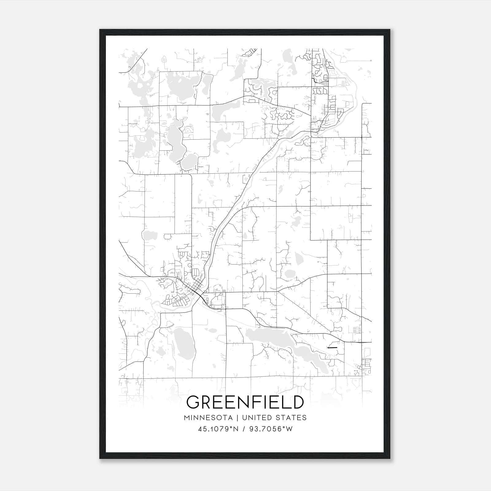 Greenfield Minnesota Map Poster, Modern Home Decor Wall Art Print Greenfield Minnesota Map Poster, Modern Home Decor Wall Art Print