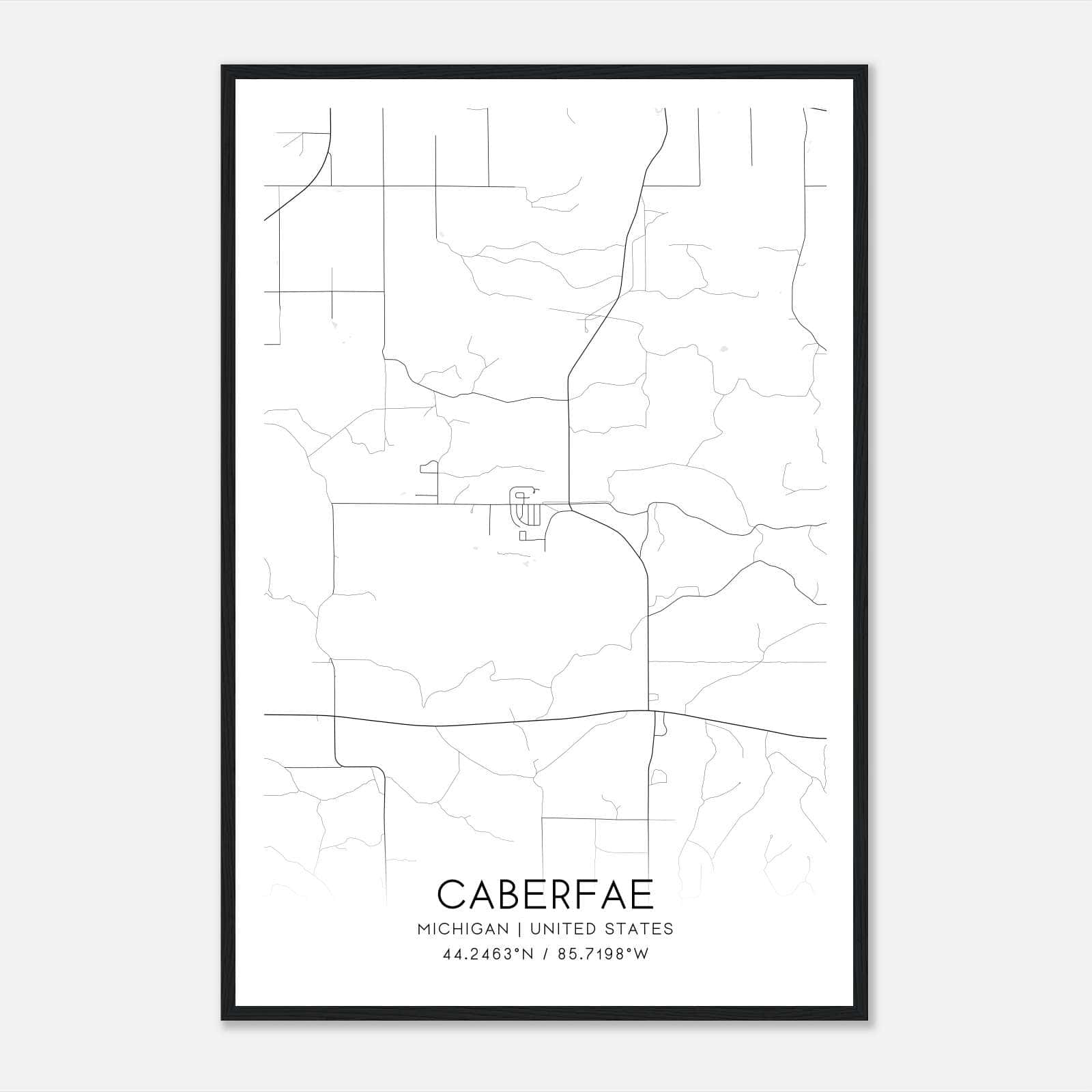 Caberfae Michigan Map Poster, Modern Home Decor Wall Art Print Caberfae Michigan Map Poster, Modern Home Decor Wall Art Print