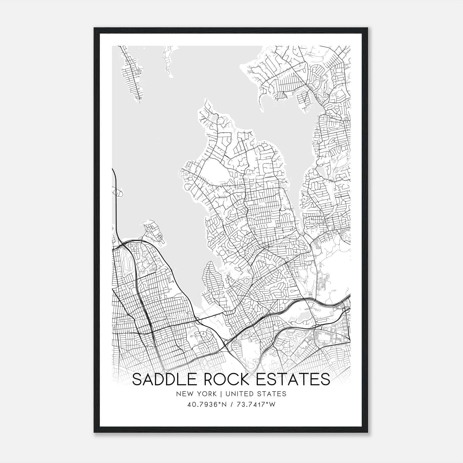 Saddle Rock Estates New York Map Poster, Modern Home Decor Wall Art Print Saddle Rock Estates New York Map Poster, Modern Home Decor Wall Art Print