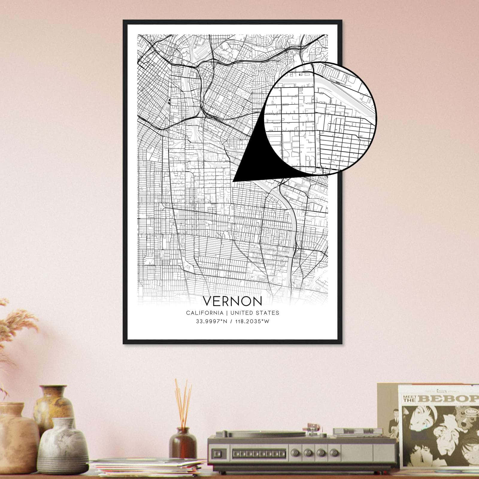 Deerfield Kansas Map Poster, Modern Home Decor Wall Art Print (Copy)