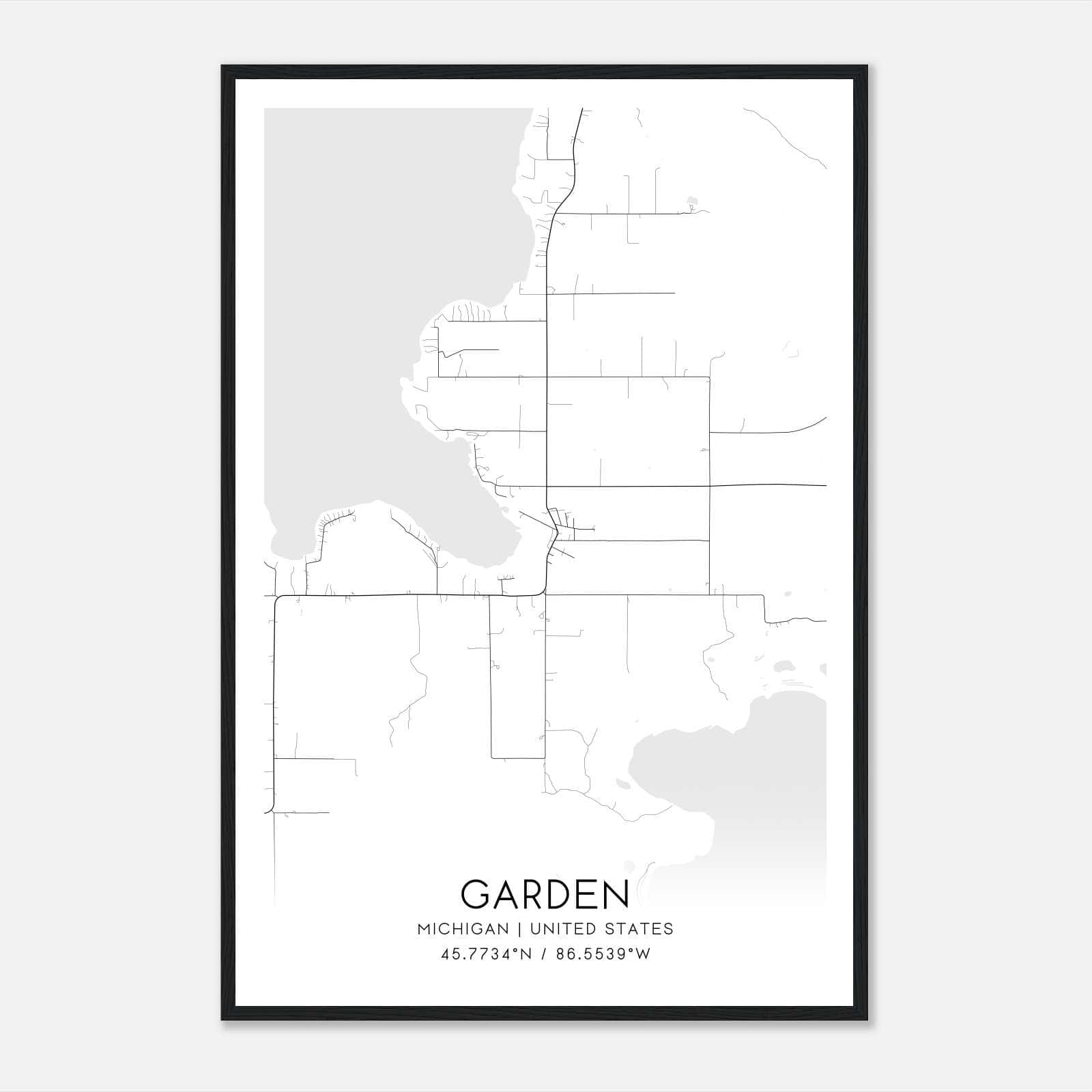 Garden Michigan Map Poster, Modern Home Decor Wall Art Print Garden Michigan Map Poster, Modern Home Decor Wall Art Print