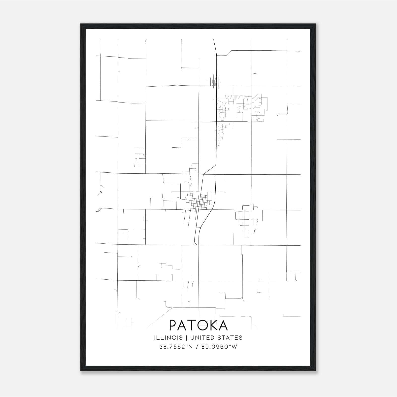 Patoka Illinois Map Poster, Modern Home Decor Wall Art Print Patoka Illinois Map Poster, Modern Home Decor Wall Art Print