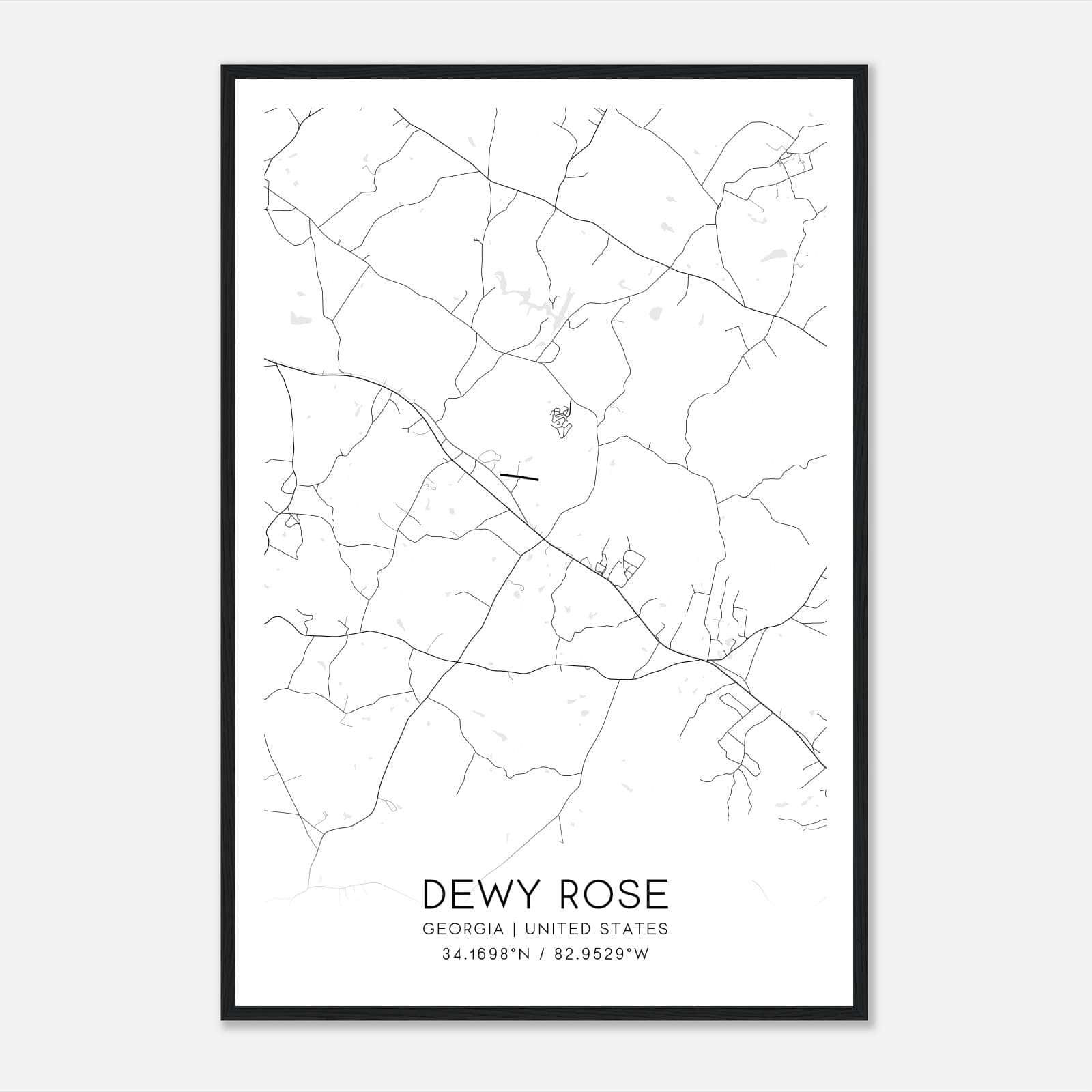 Dewy Rose Georgia Map Poster, Modern Home Decor Wall Art Print Dewy Rose Georgia Map Poster, Modern Home Decor Wall Art Print