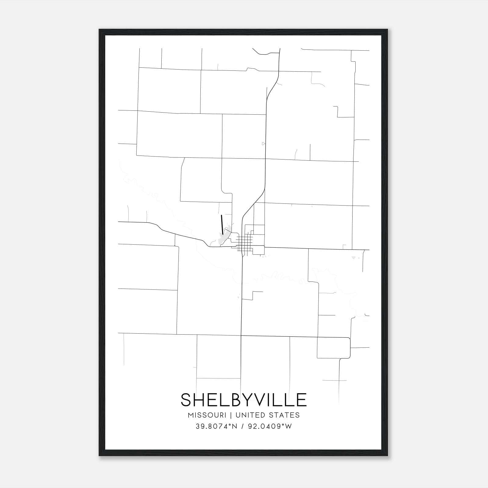 Shelbyville Missouri Map Poster, Modern Home Decor Wall Art Print Shelbyville Missouri Map Poster, Modern Home Decor Wall Art Print