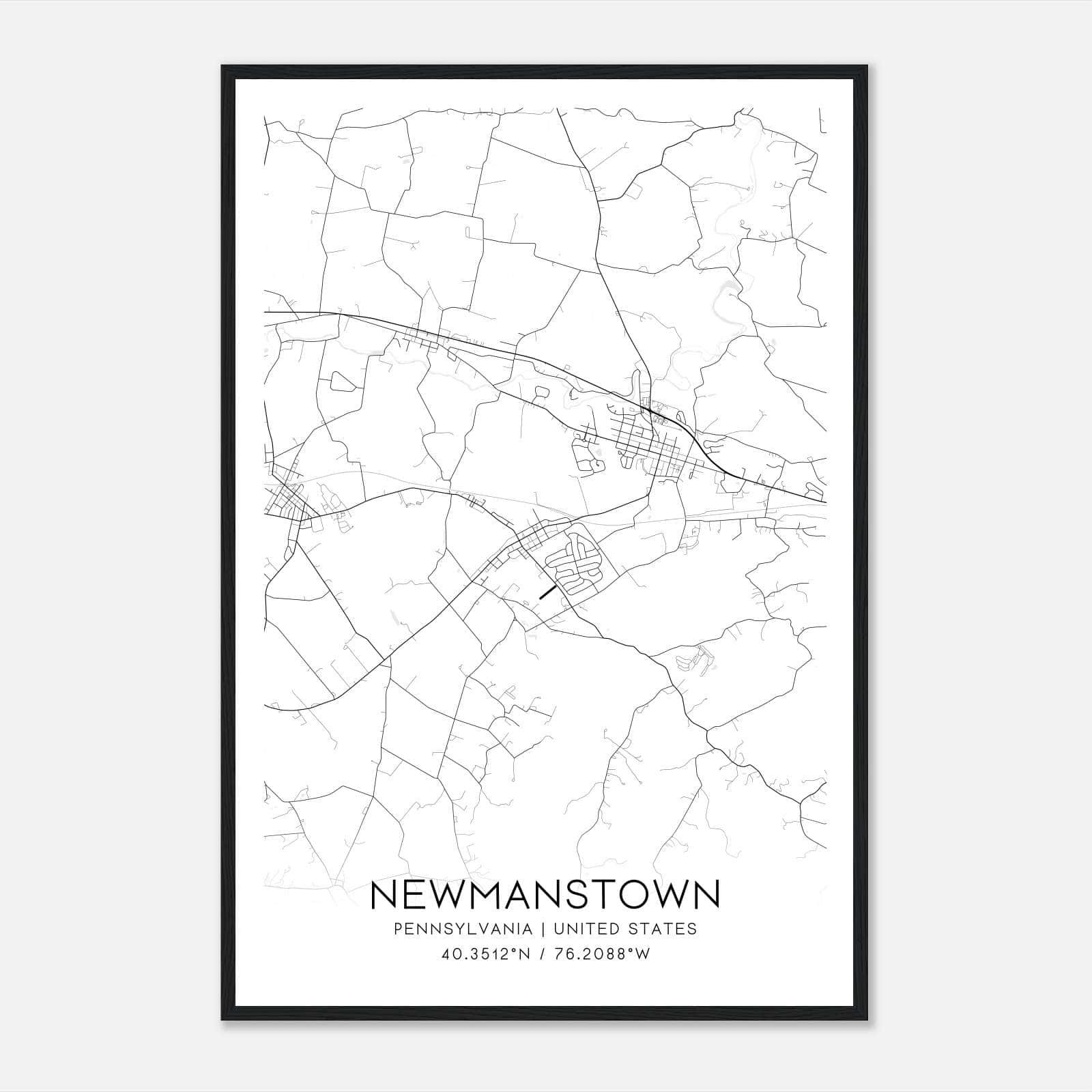 Newmanstown Pennsylvania Map Poster, Modern Home Decor Wall Art Print Newmanstown Pennsylvania Map Poster, Modern Home Decor Wall Art Print