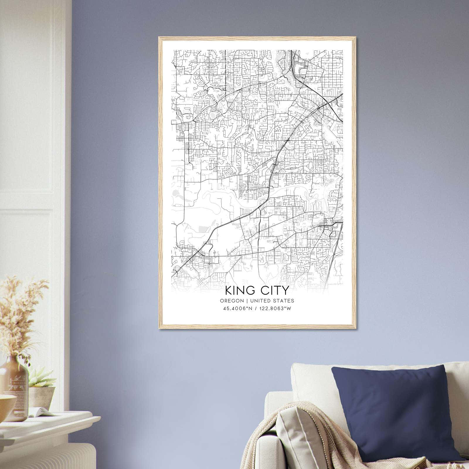 Deerfield Kansas Map Poster, Modern Home Decor Wall Art Print (Copy)