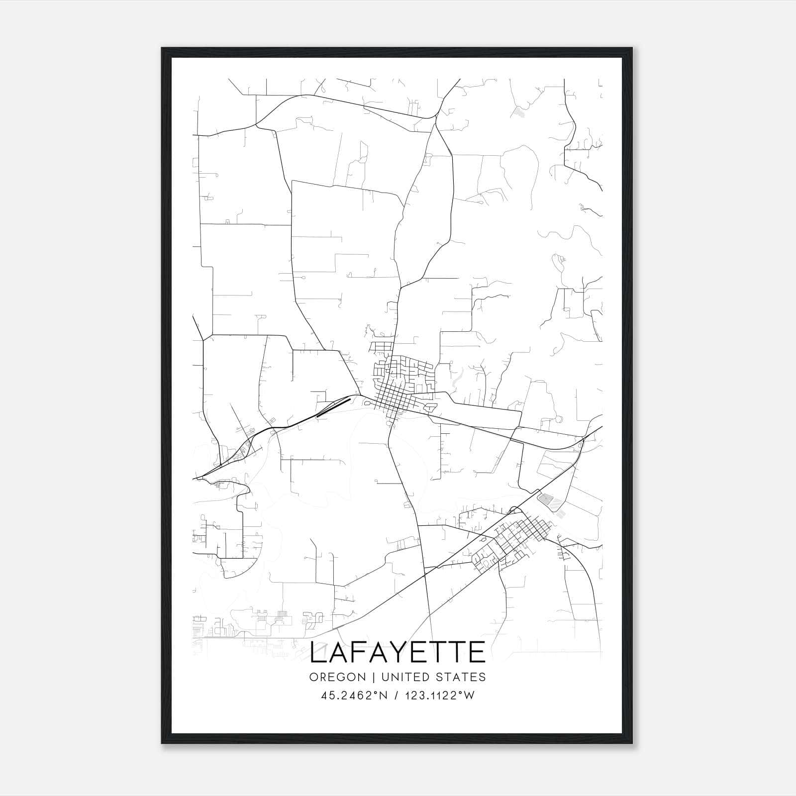 Lafayette Oregon Map Poster, Modern Home Decor Wall Art Print Lafayette Oregon Map Poster, Modern Home Decor Wall Art Print
