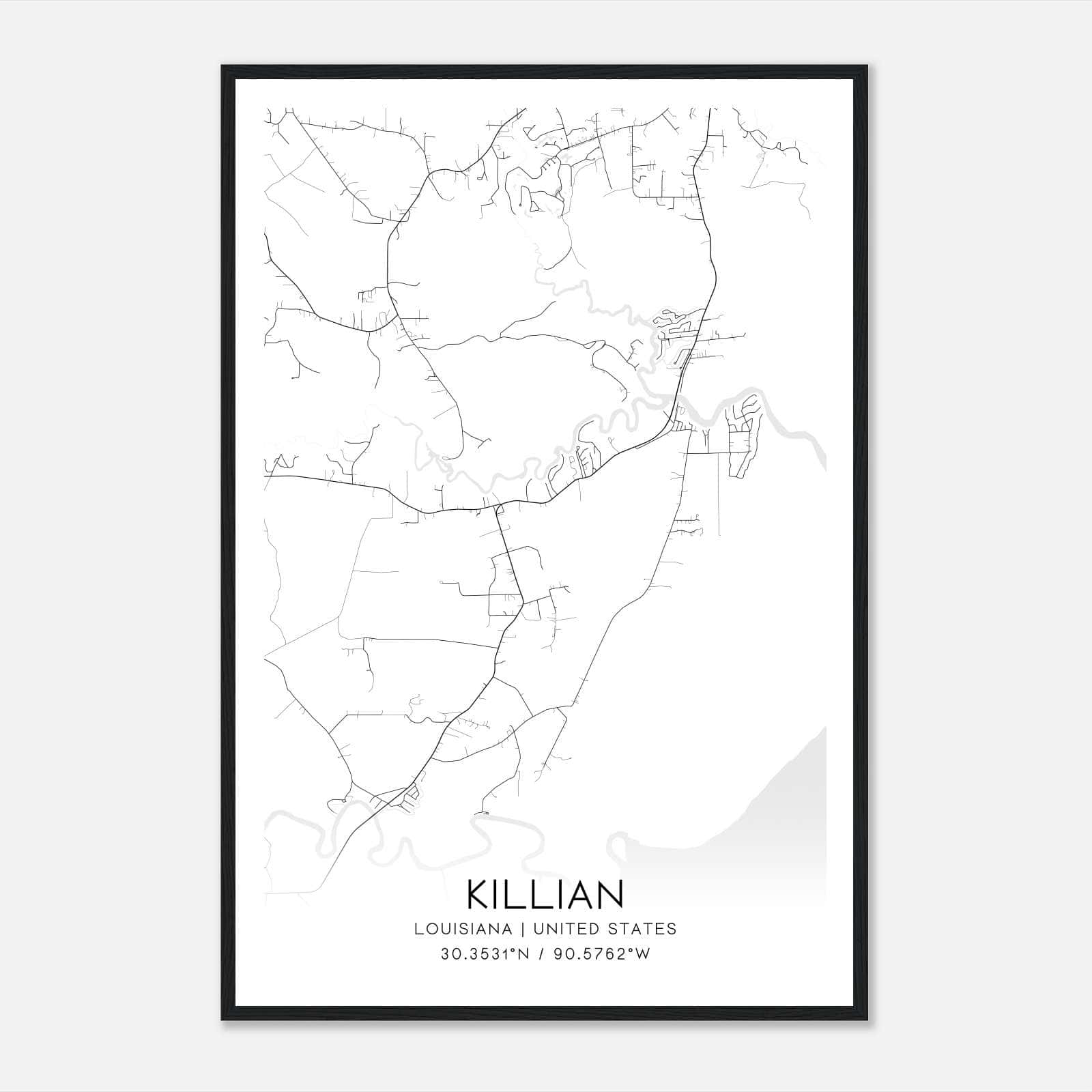 Killian Louisiana Map Poster, Modern Home Decor Wall Art Print Killian Louisiana Map Poster, Modern Home Decor Wall Art Print