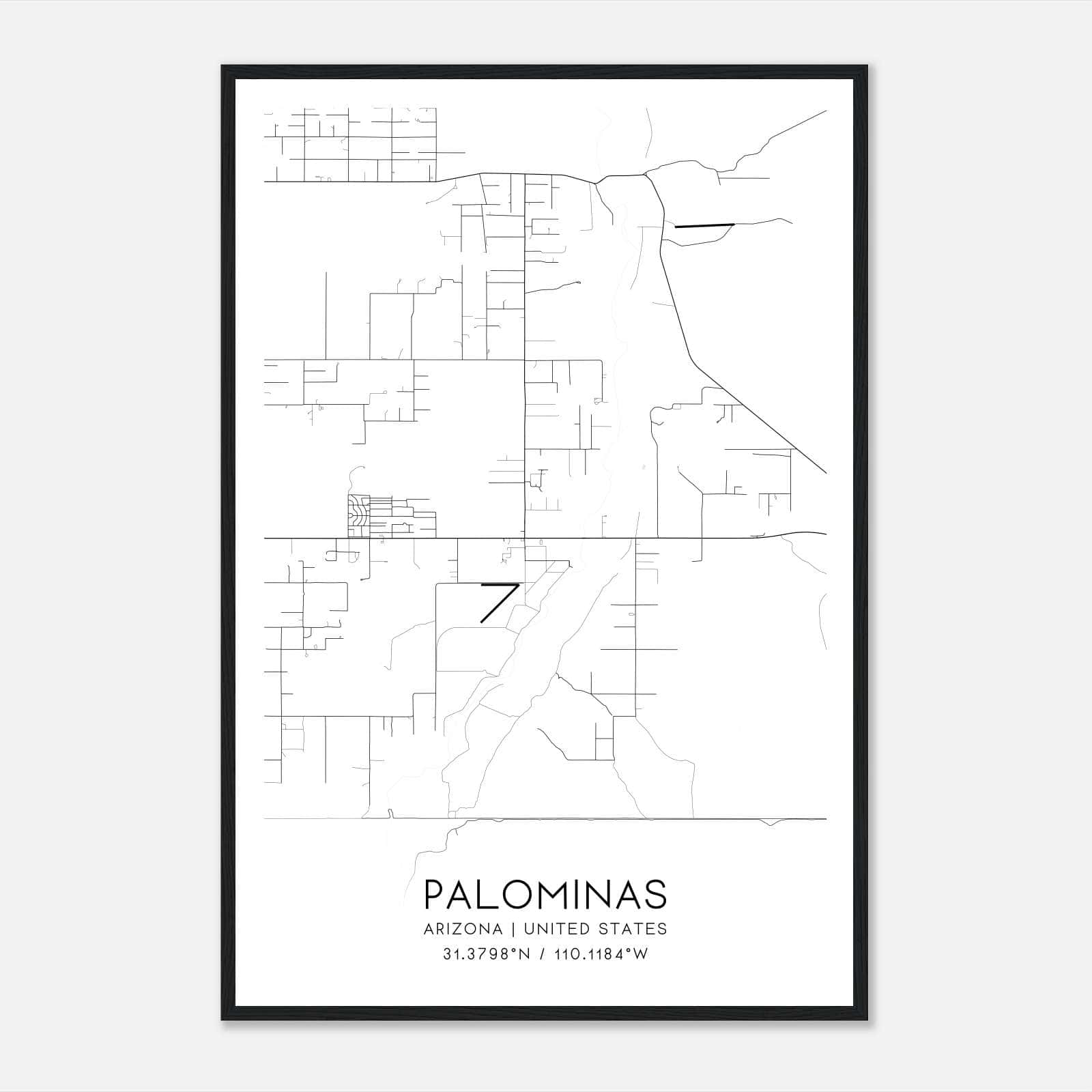 Palominas Arizona Map Poster, Modern Home Decor Wall Art Print Palominas Arizona Map Poster, Modern Home Decor Wall Art Print