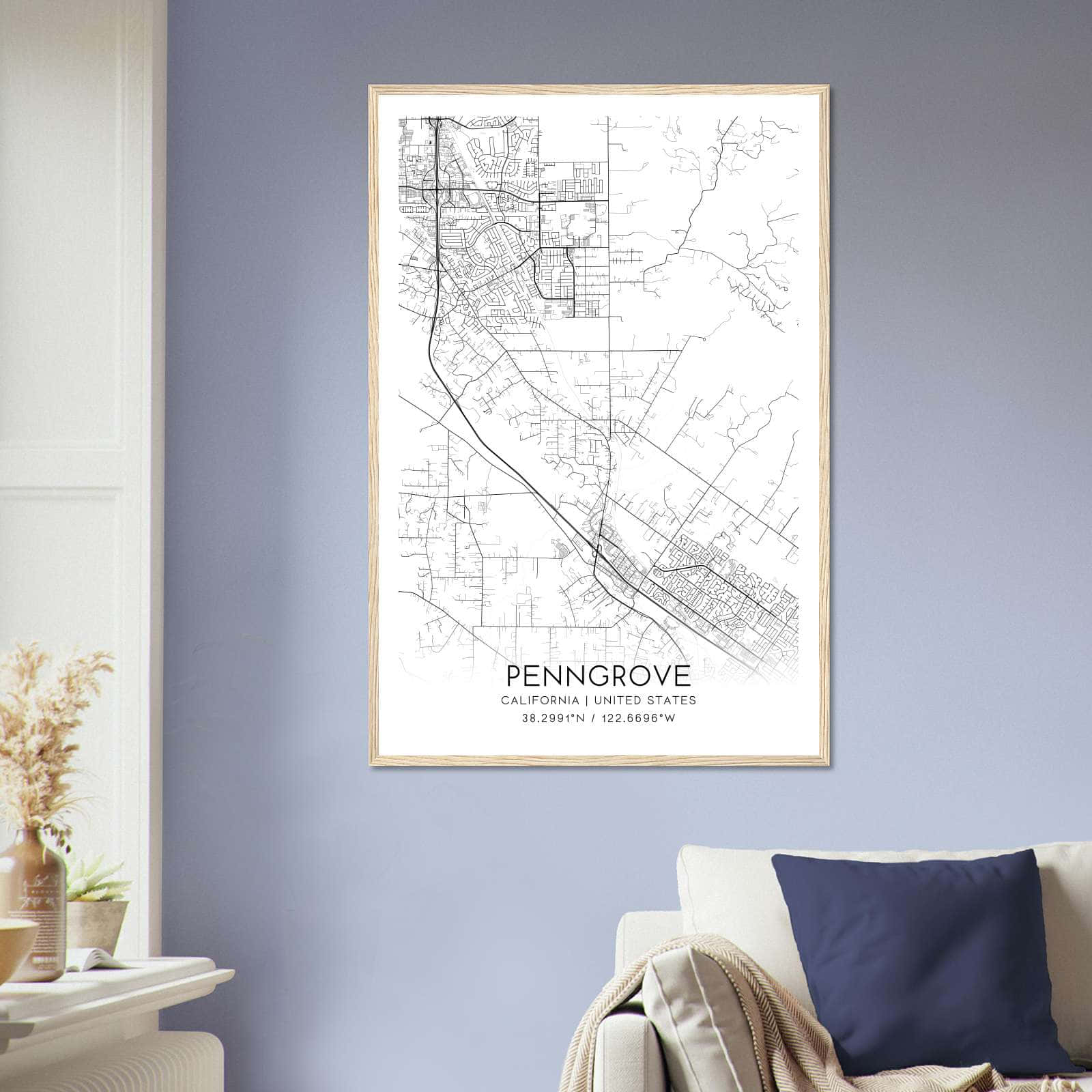 Deerfield Kansas Map Poster, Modern Home Decor Wall Art Print (Copy)
