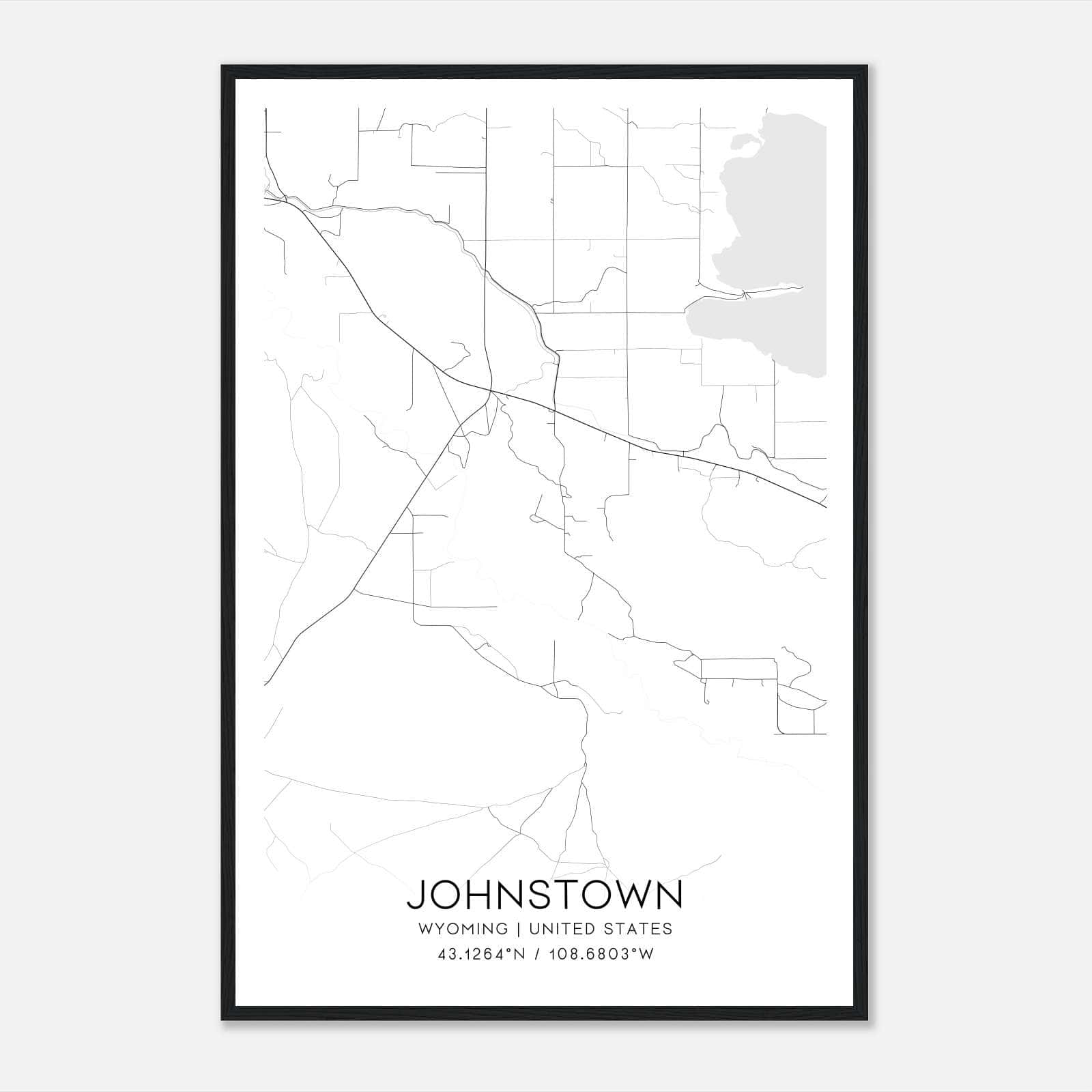 Johnstown Wyoming Map Poster, Modern Home Decor Wall Art Print Johnstown Wyoming Map Poster, Modern Home Decor Wall Art Print