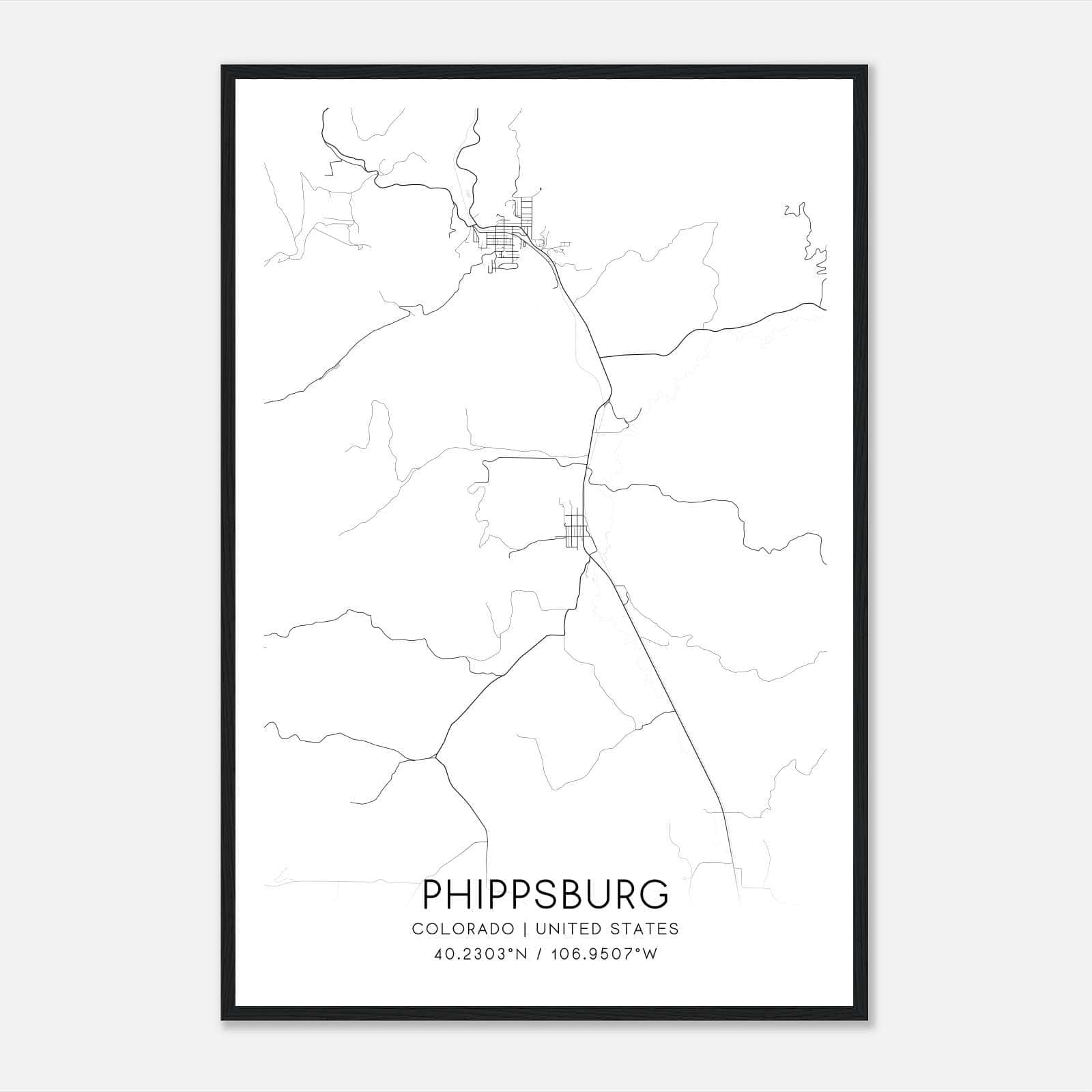 Phippsburg Colorado Map Poster, Modern Home Decor Wall Art Print Phippsburg Colorado Map Poster, Modern Home Decor Wall Art Print