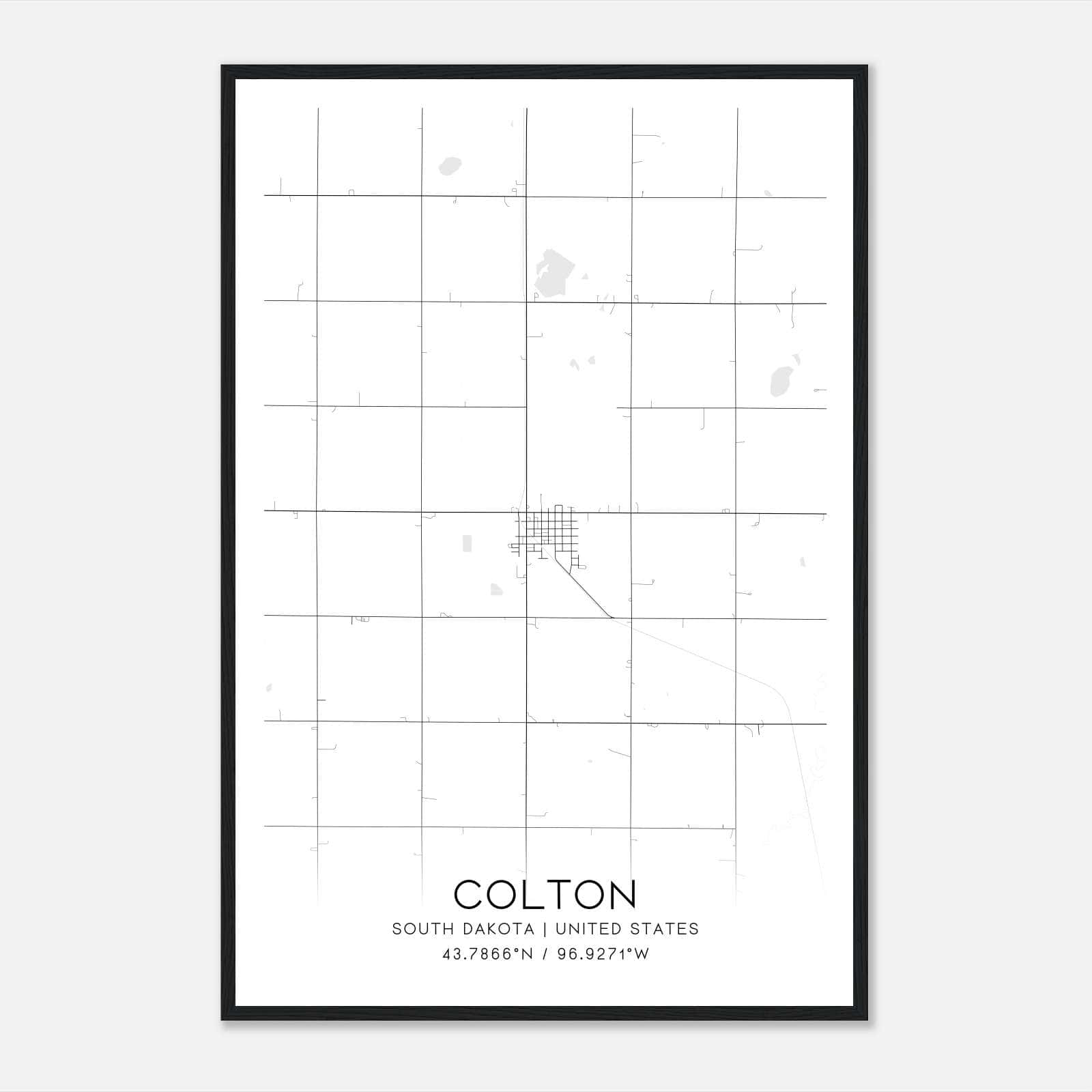 Colton South Dakota Map Poster, Modern Home Decor Wall Art Print Colton South Dakota Map Poster, Modern Home Decor Wall Art Print