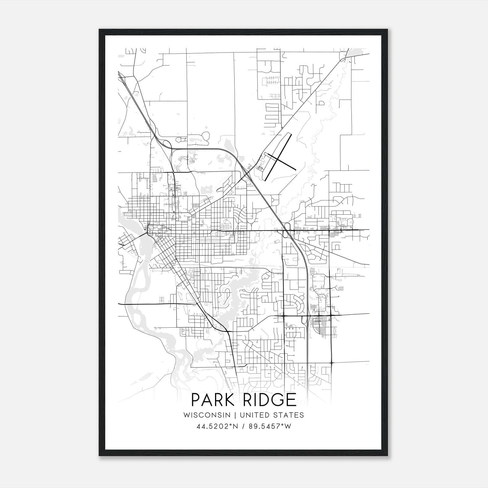 Park Ridge Wisconsin Map Poster, Modern Home Decor Wall Art Print Park Ridge Wisconsin Map Poster, Modern Home Decor Wall Art Print