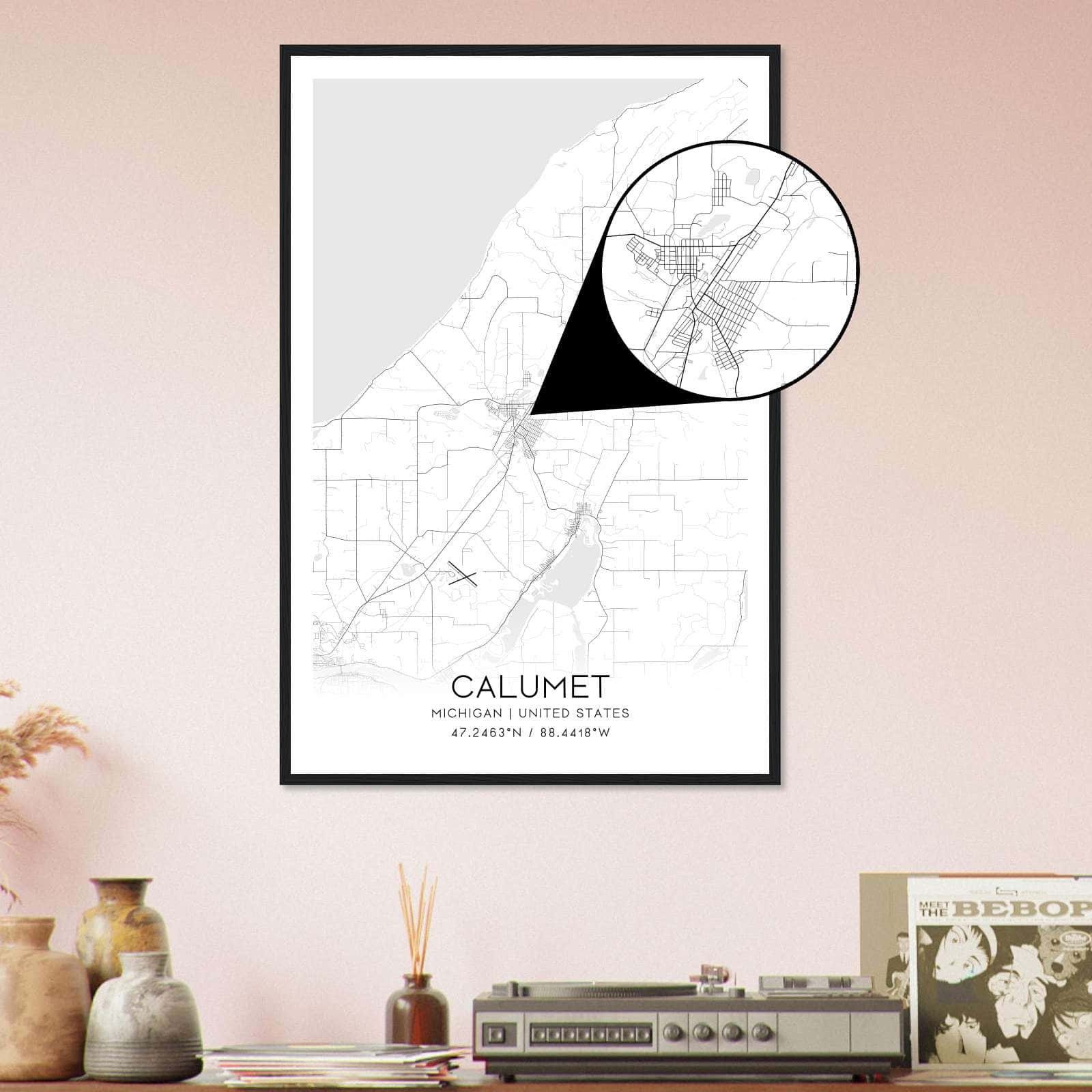 Deerfield Kansas Map Poster, Modern Home Decor Wall Art Print (Copy)
