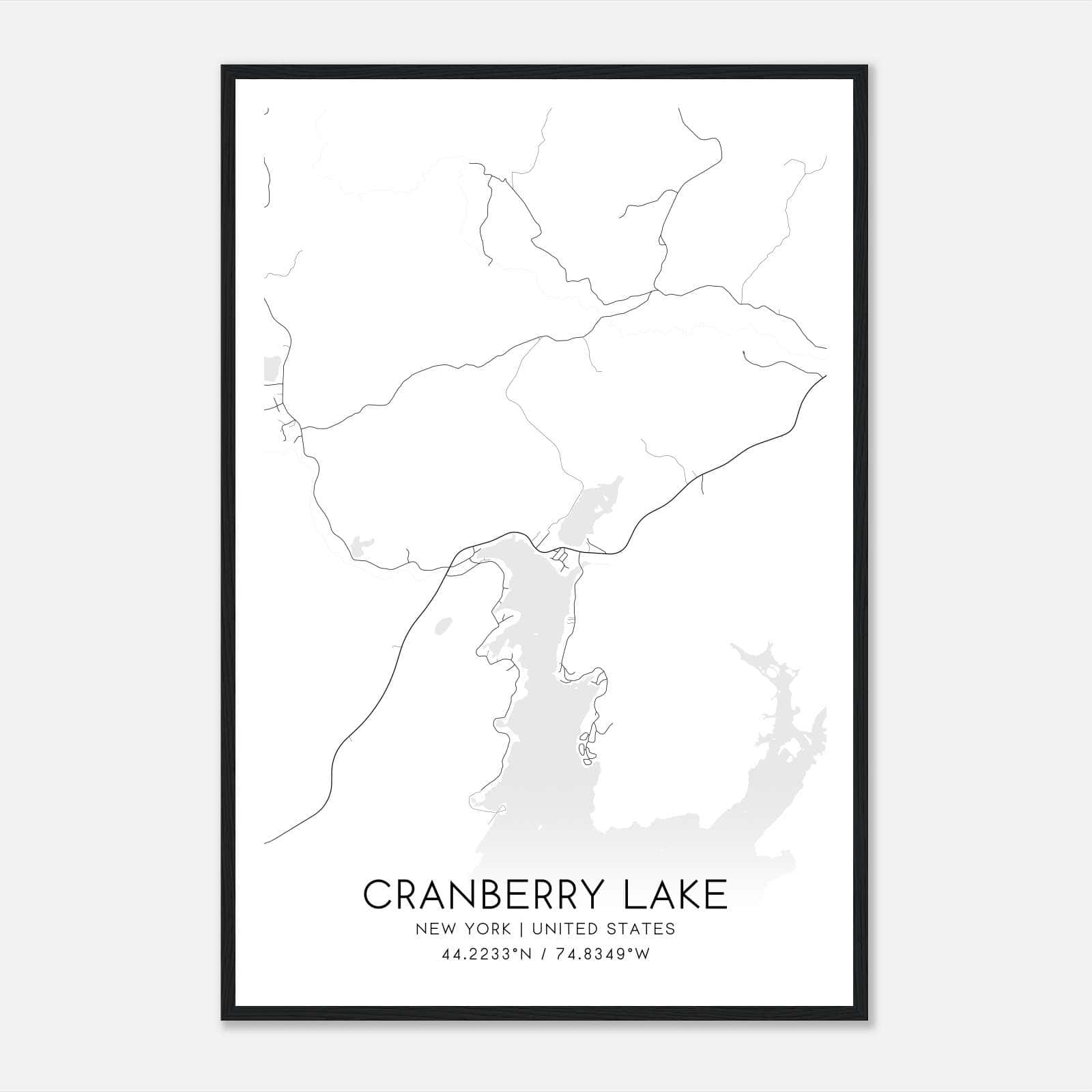 Cranberry Lake New York Map Poster, Modern Home Decor Wall Art Print Cranberry Lake New York Map Poster, Modern Home Decor Wall Art Print