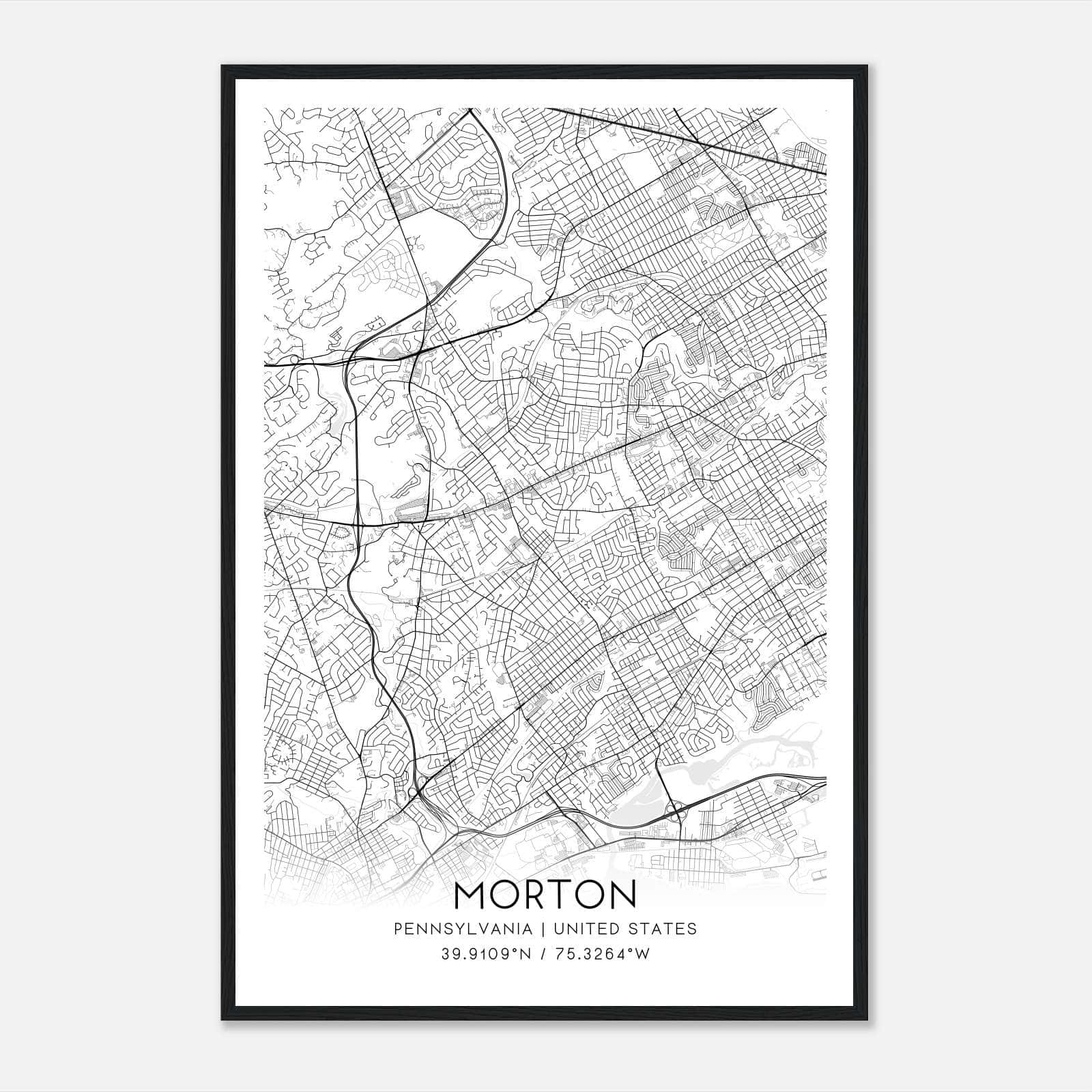 Morton Pennsylvania Map Poster, Modern Home Decor Wall Art Print Morton Pennsylvania Map Poster, Modern Home Decor Wall Art Print
