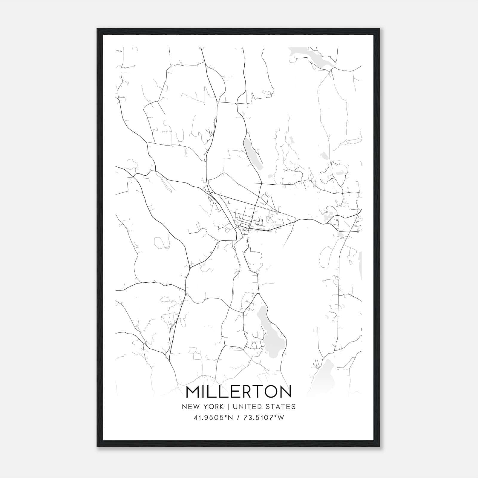 Millerton New York Map Poster, Modern Home Decor Wall Art Print Millerton New York Map Poster, Modern Home Decor Wall Art Print