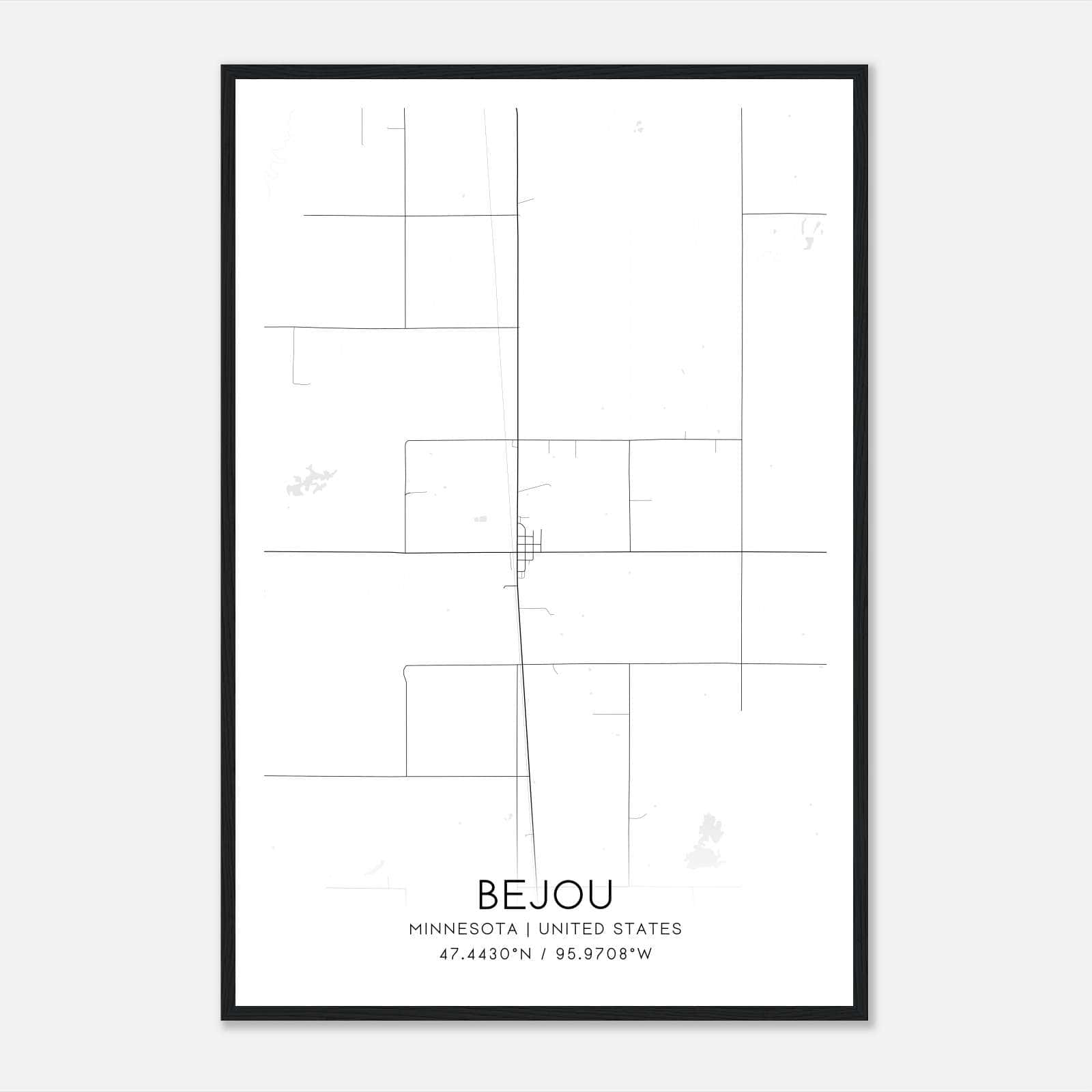 Bejou Minnesota Map Poster, Modern Home Decor Wall Art Print Bejou Minnesota Map Poster, Modern Home Decor Wall Art Print