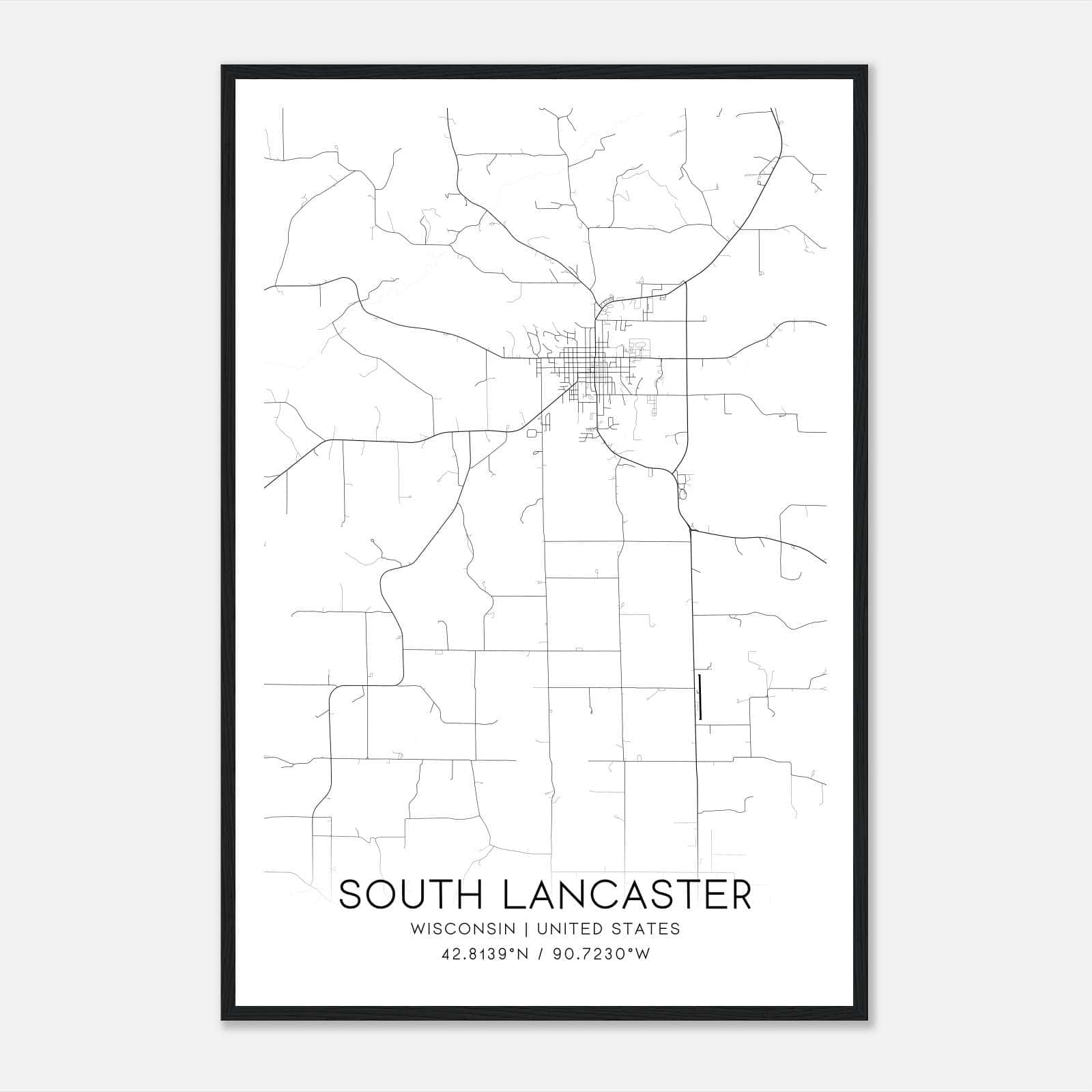 South Lancaster Wisconsin Map Poster, Modern Home Decor Wall Art Print South Lancaster Wisconsin Map Poster, Modern Home Decor Wall Art Print