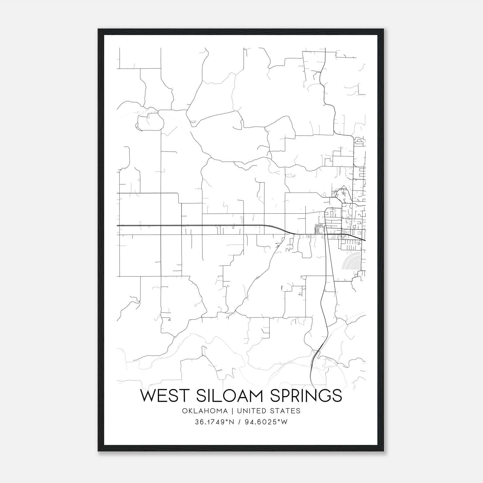 West Siloam Springs Oklahoma Map Poster, Modern Home Decor Wall Art Print West Siloam Springs Oklahoma Map Poster, Modern Home Decor Wall Art Print