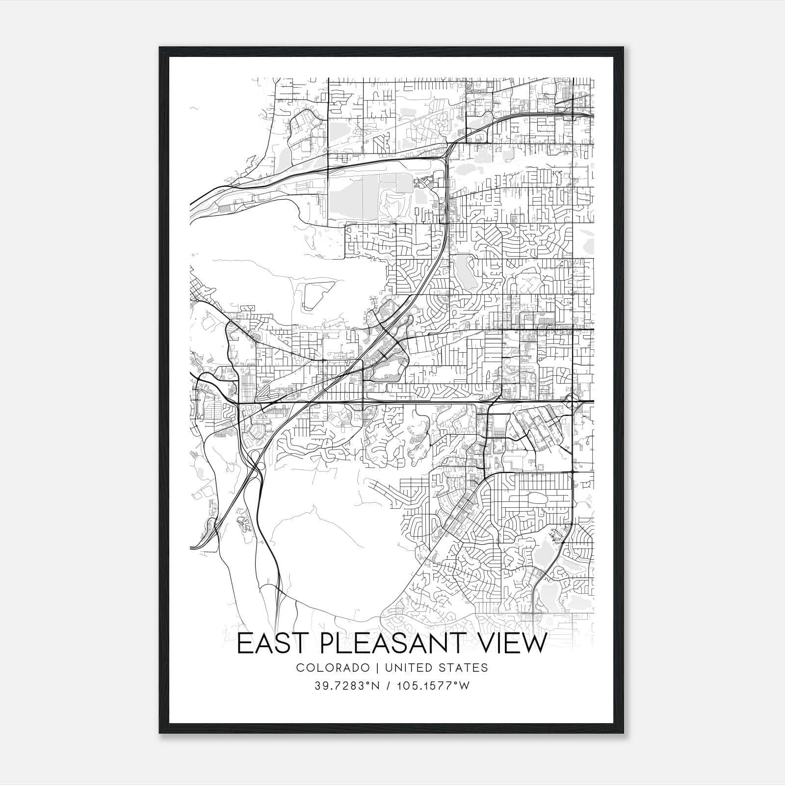East Pleasant View Colorado Map Poster, Modern Home Decor Wall Art Print East Pleasant View Colorado Map Poster, Modern Home Decor Wall Art Print