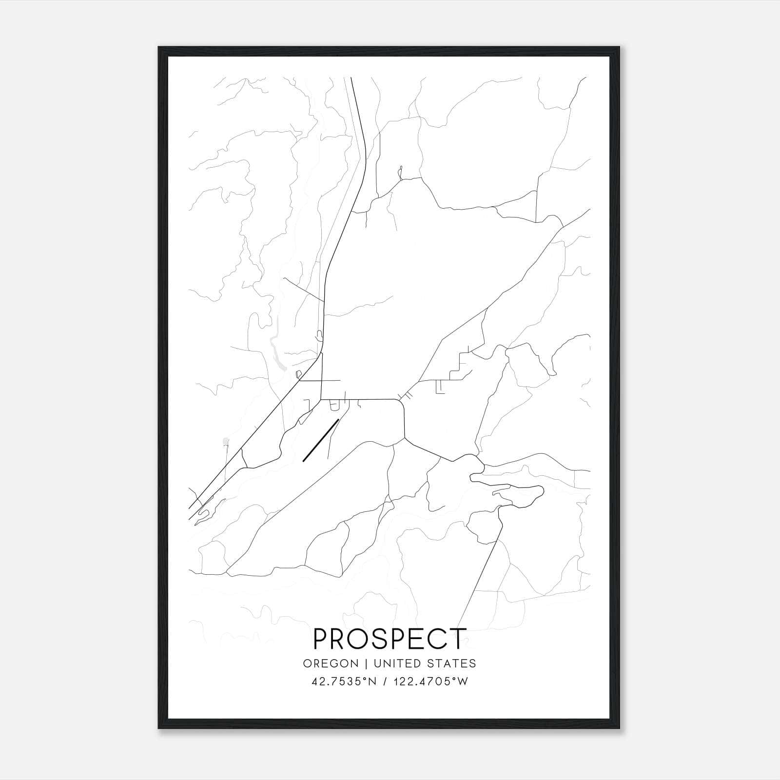 Prospect Oregon Map Poster, Modern Home Decor Wall Art Print Prospect Oregon Map Poster, Modern Home Decor Wall Art Print