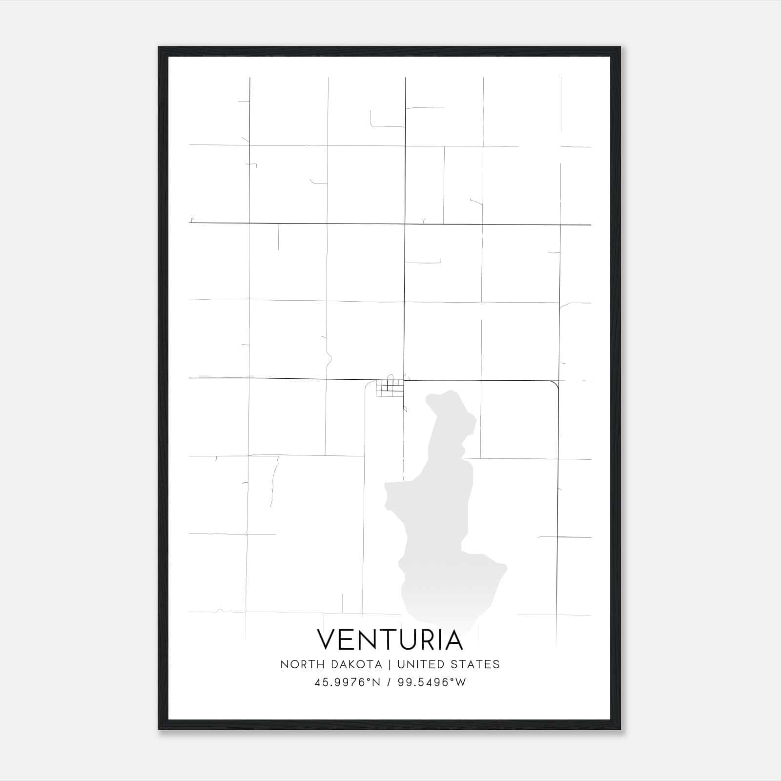 Venturia North Dakota Map Poster, Modern Home Decor Wall Art Print Venturia North Dakota Map Poster, Modern Home Decor Wall Art Print