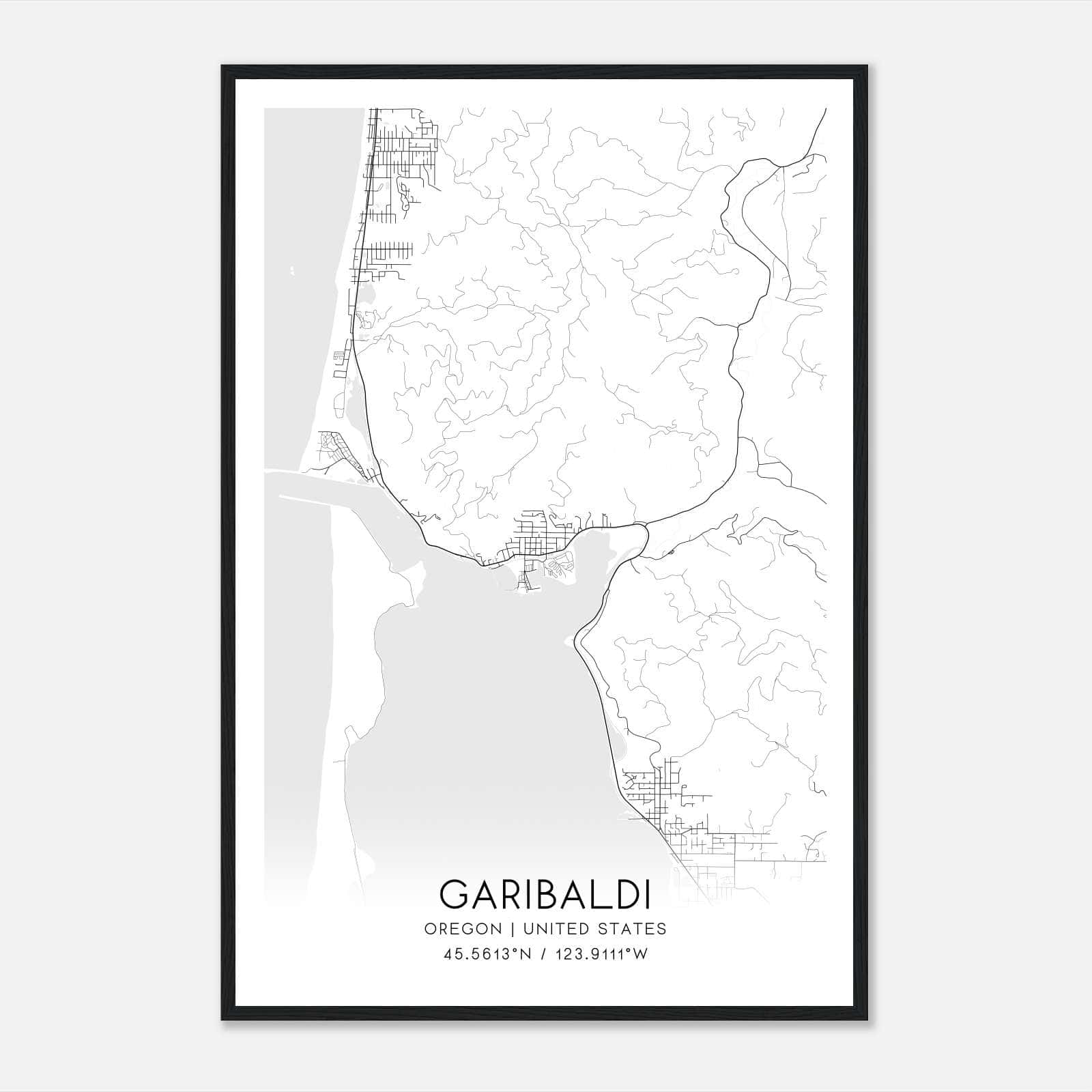 Garibaldi Oregon Map Poster, Modern Home Decor Wall Art Print Garibaldi Oregon Map Poster, Modern Home Decor Wall Art Print