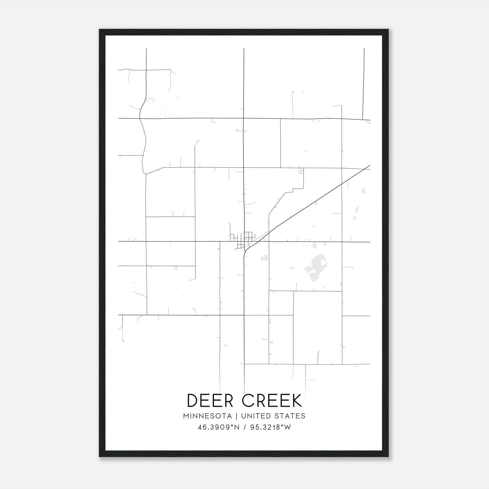 Deer Creek Minnesota Map Poster, Modern Home Decor Wall Art Print Deer Creek Minnesota Map Poster, Modern Home Decor Wall Art Print