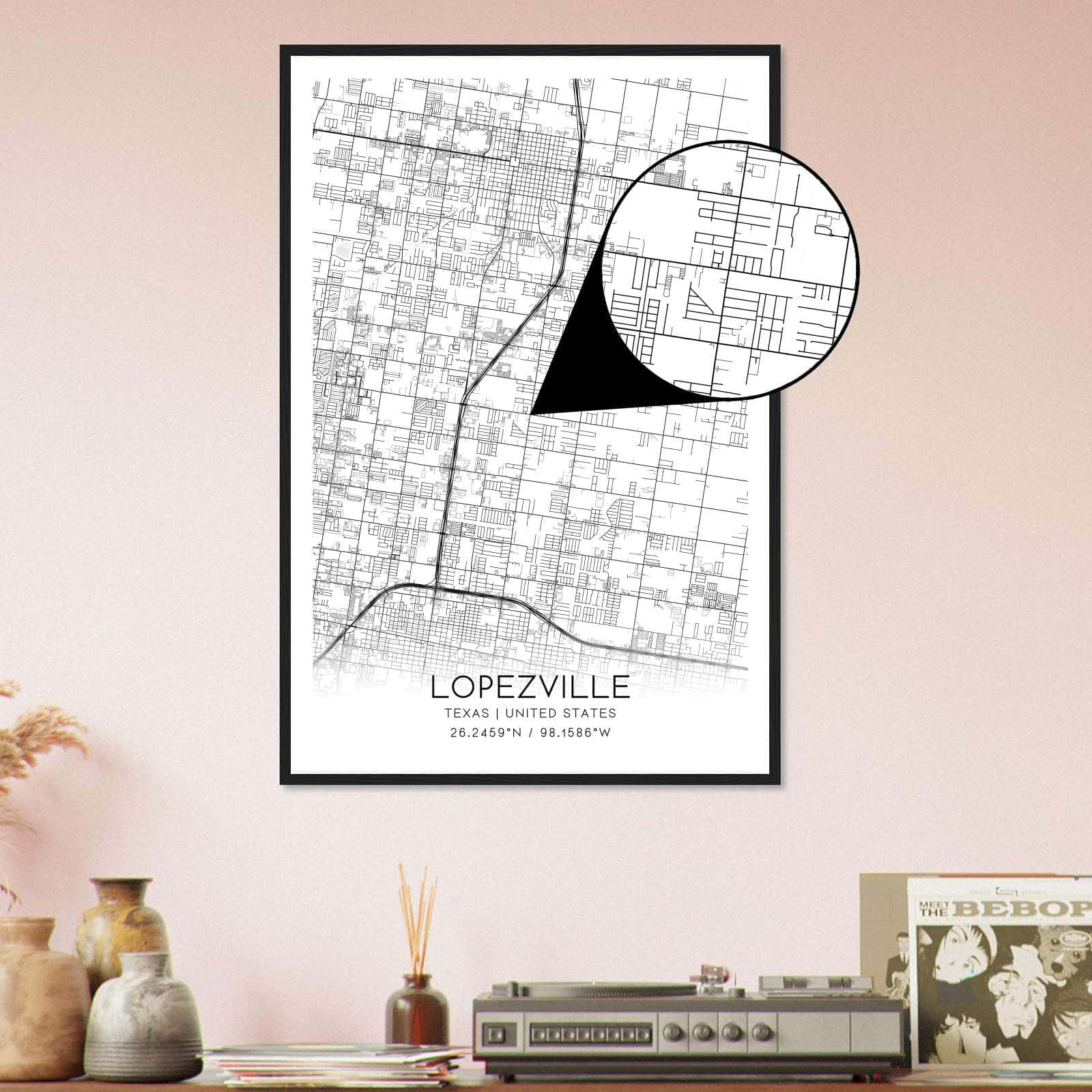 Deerfield Kansas Map Poster, Modern Home Decor Wall Art Print (Copy)