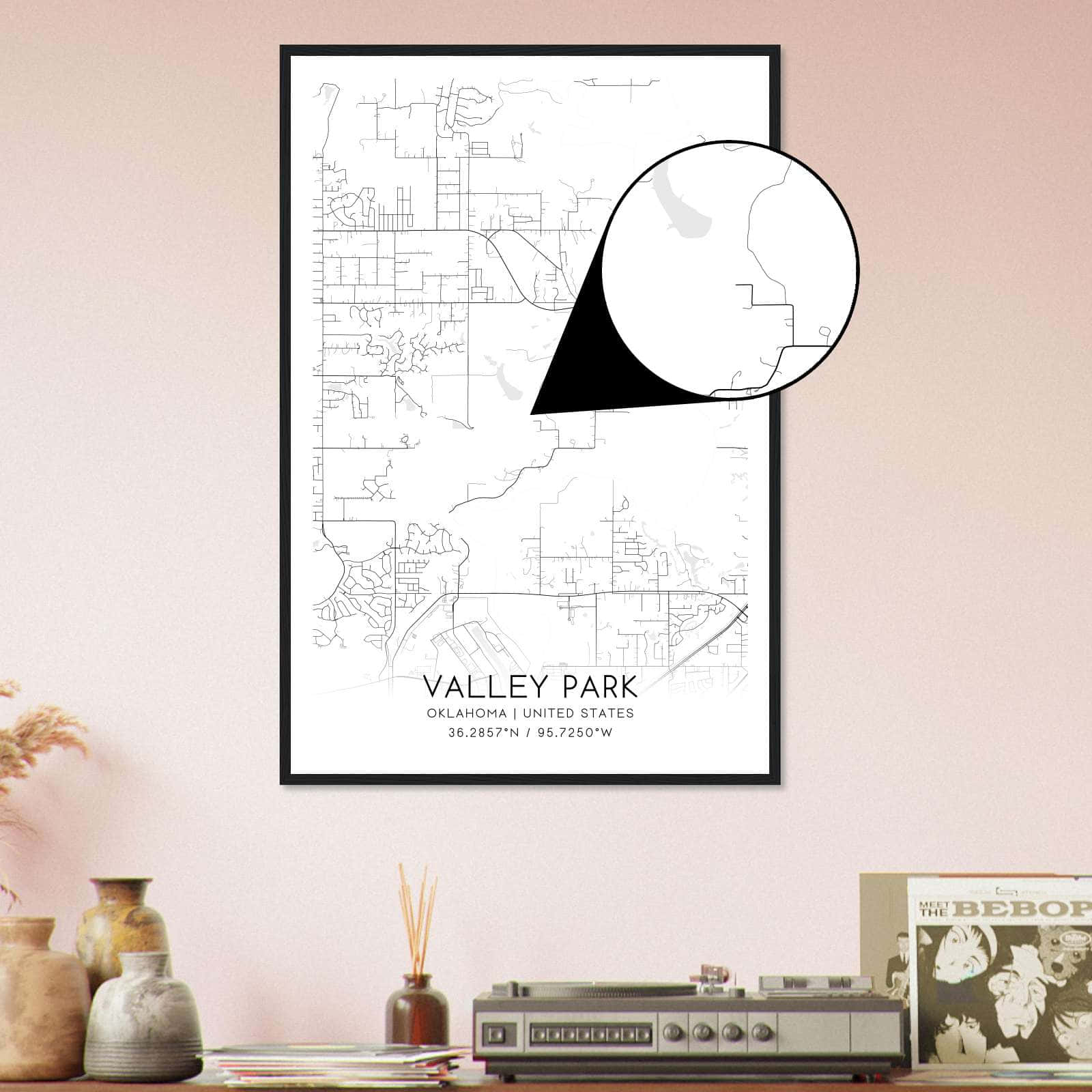 Deerfield Kansas Map Poster, Modern Home Decor Wall Art Print (Copy)