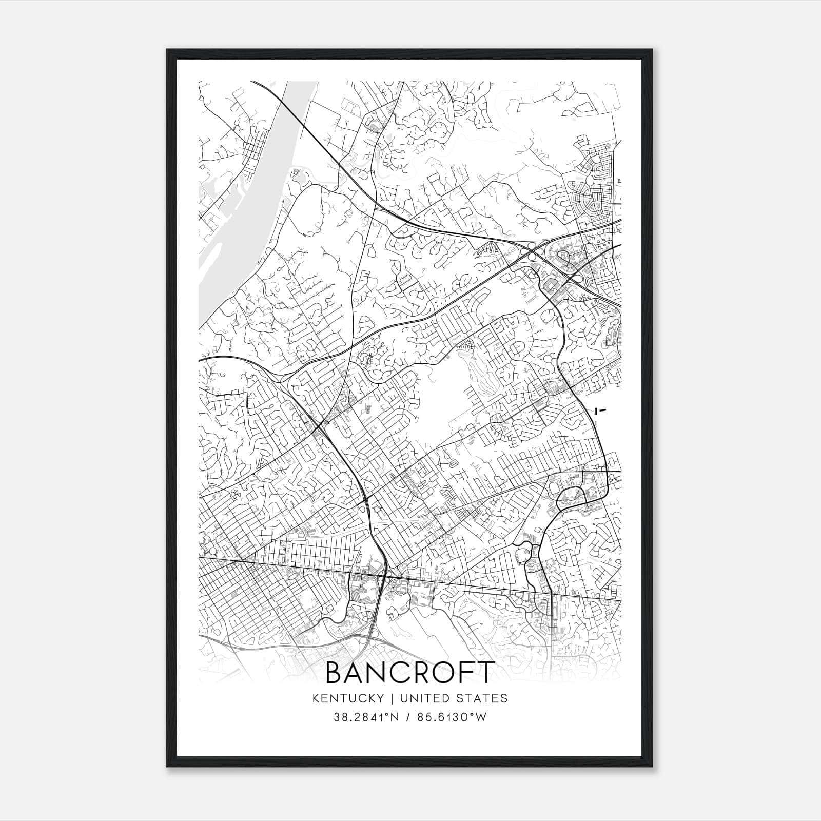 Bancroft Kentucky Map Poster, Modern Home Decor Wall Art Print Bancroft Kentucky Map Poster, Modern Home Decor Wall Art Print