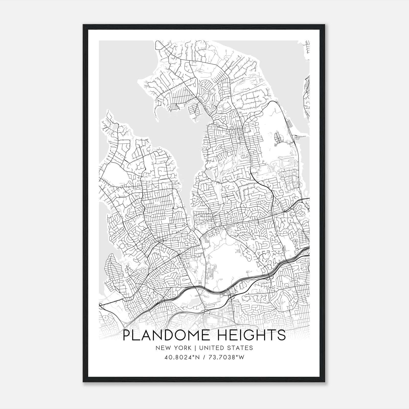 Plandome Heights New York Map Poster, Modern Home Decor Wall Art Print Plandome Heights New York Map Poster, Modern Home Decor Wall Art Print