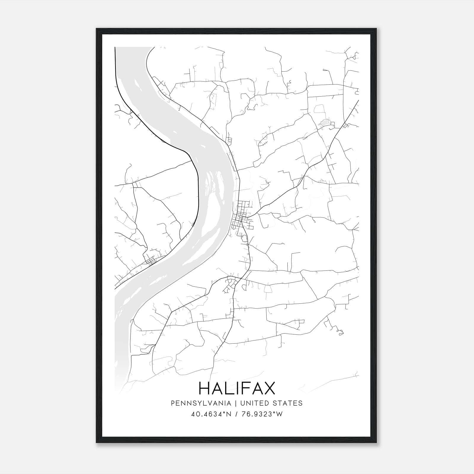 Halifax Pennsylvania Map Poster, Modern Home Decor Wall Art Print Halifax Pennsylvania Map Poster, Modern Home Decor Wall Art Print