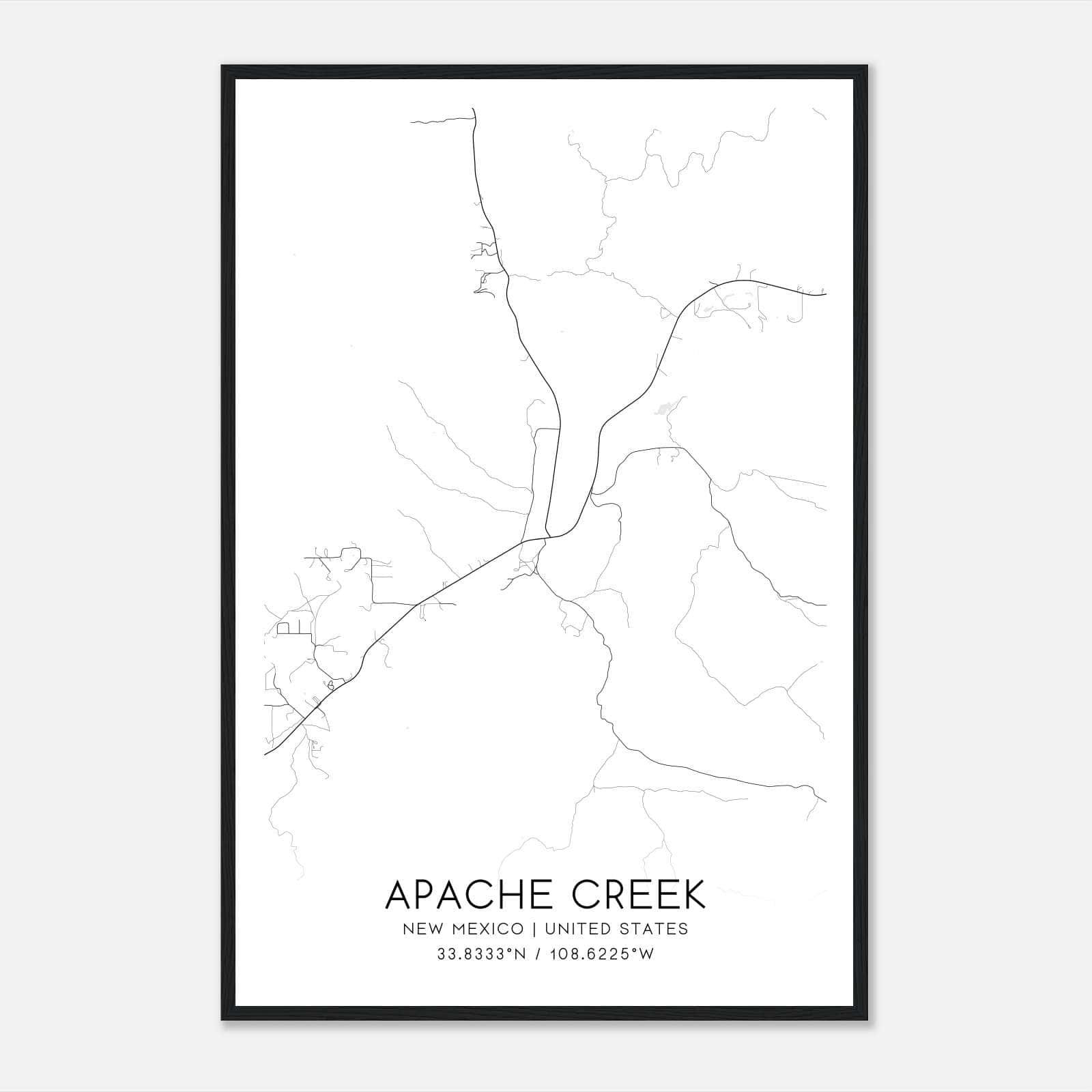 Apache Creek New Mexico Map Poster, Modern Home Decor Wall Art Print Apache Creek New Mexico Map Poster, Modern Home Decor Wall Art Print