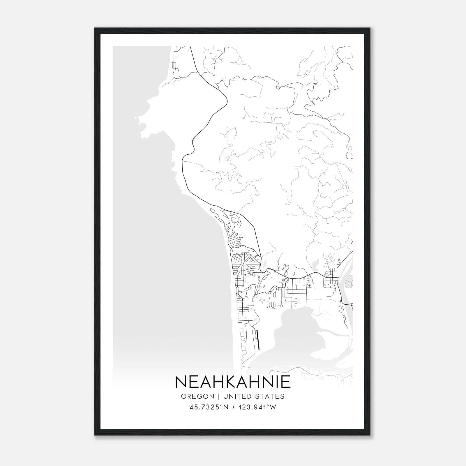 Neahkahnie Oregon Map Poster, Modern Home Decor Wall Art Print Neahkahnie Oregon Map Poster, Modern Home Decor Wall Art Print