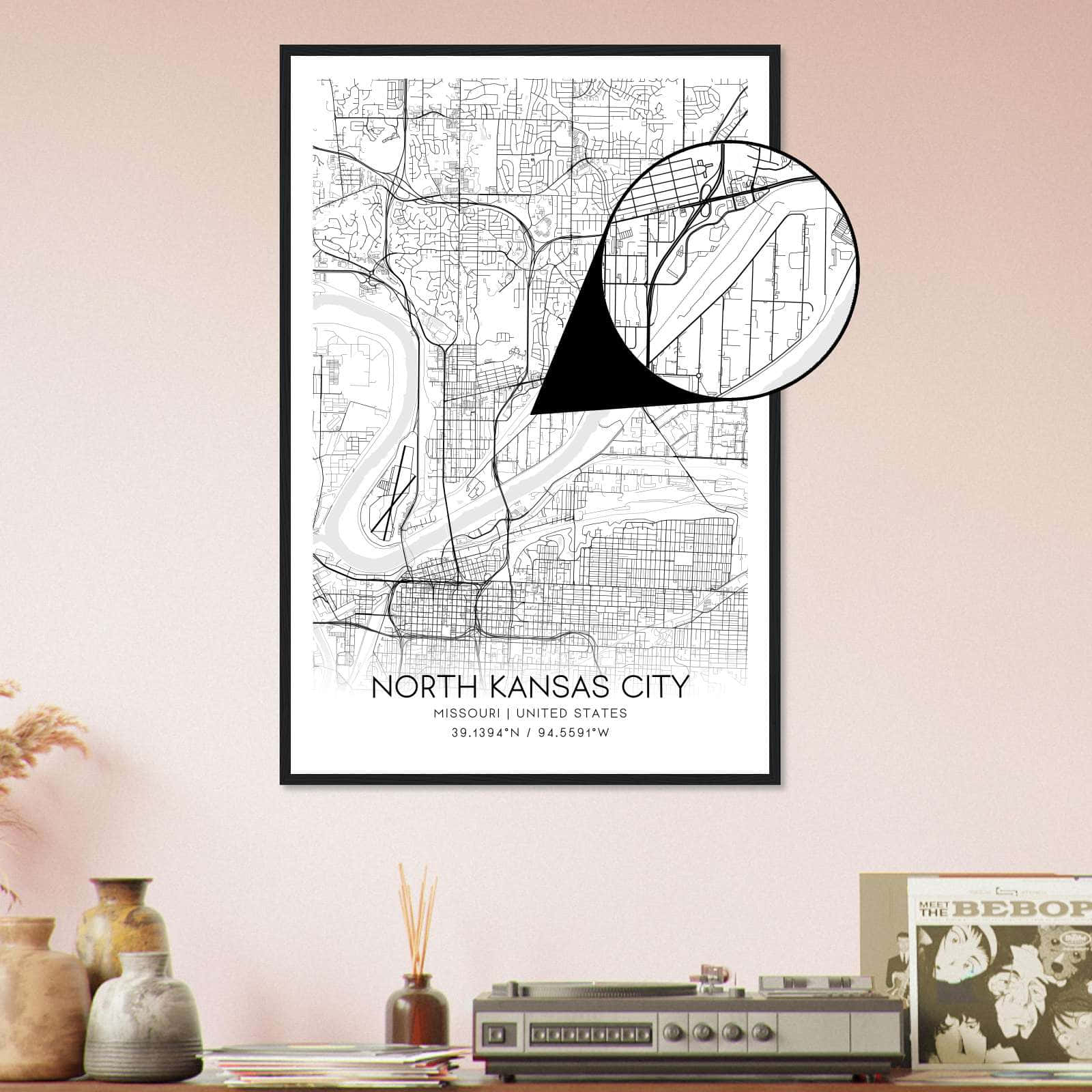 Deerfield Kansas Map Poster, Modern Home Decor Wall Art Print (Copy)