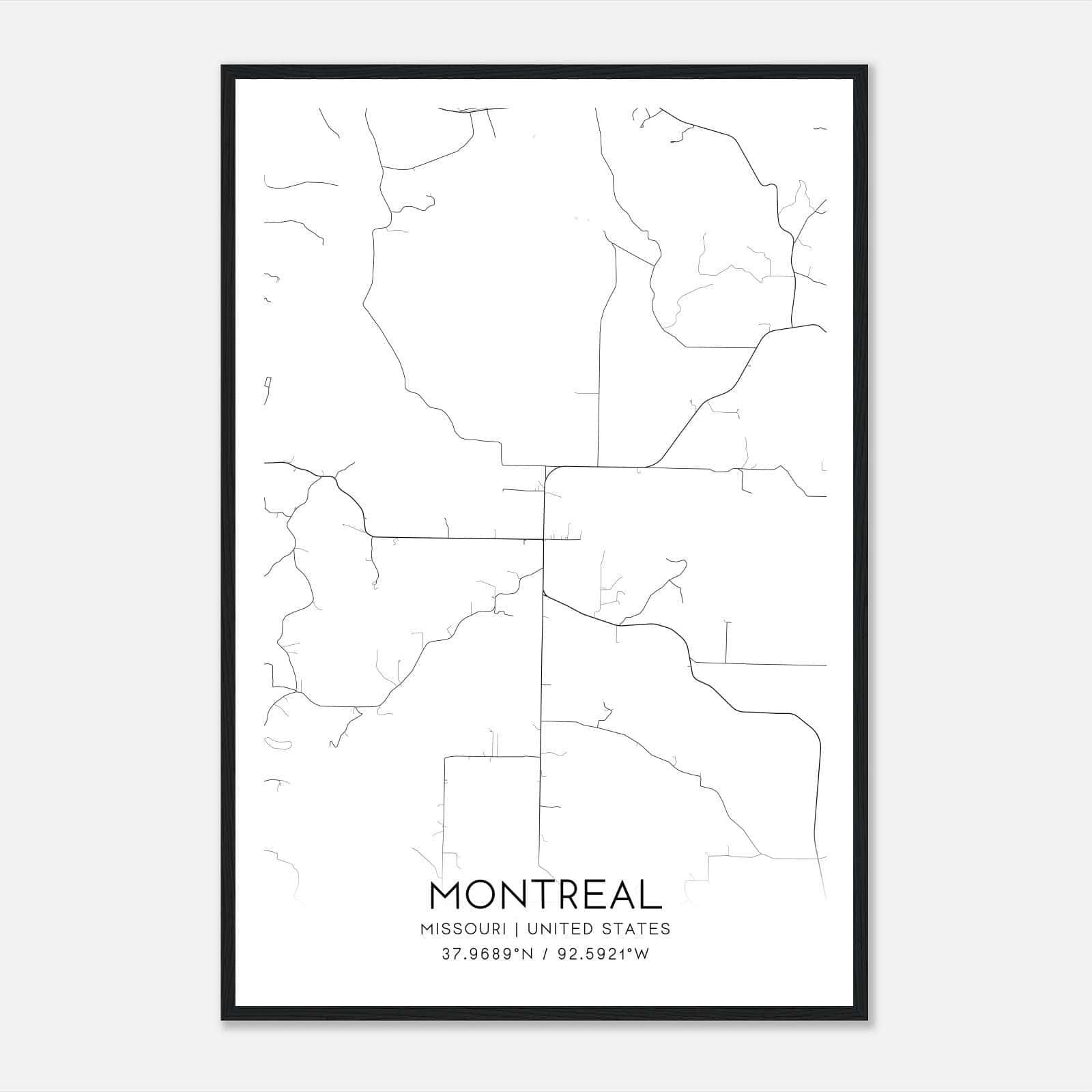 Montreal Missouri Map Poster, Modern Home Decor Wall Art Print Montreal Missouri Map Poster, Modern Home Decor Wall Art Print